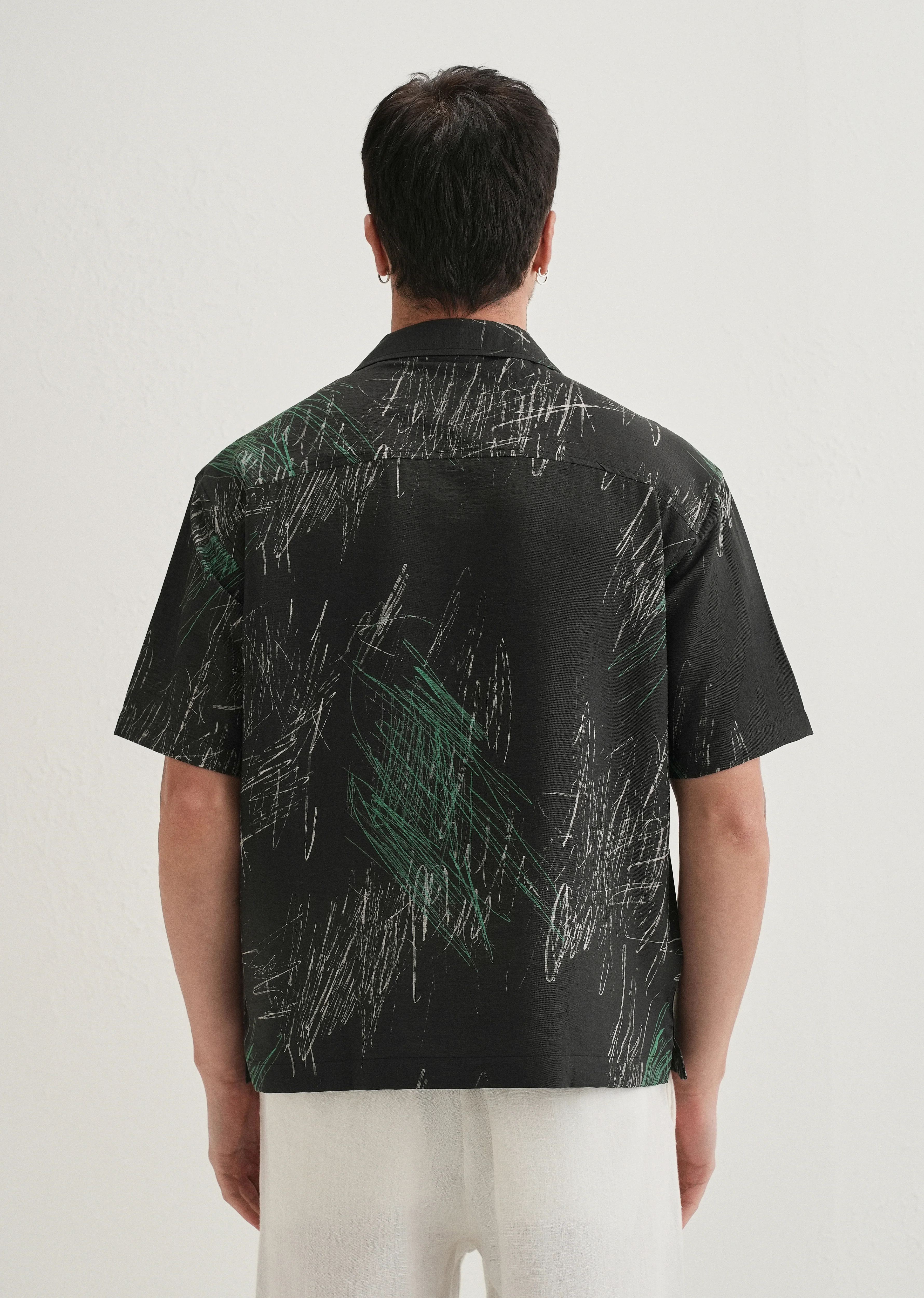 Black Scribble Printed Shirt - Image 2