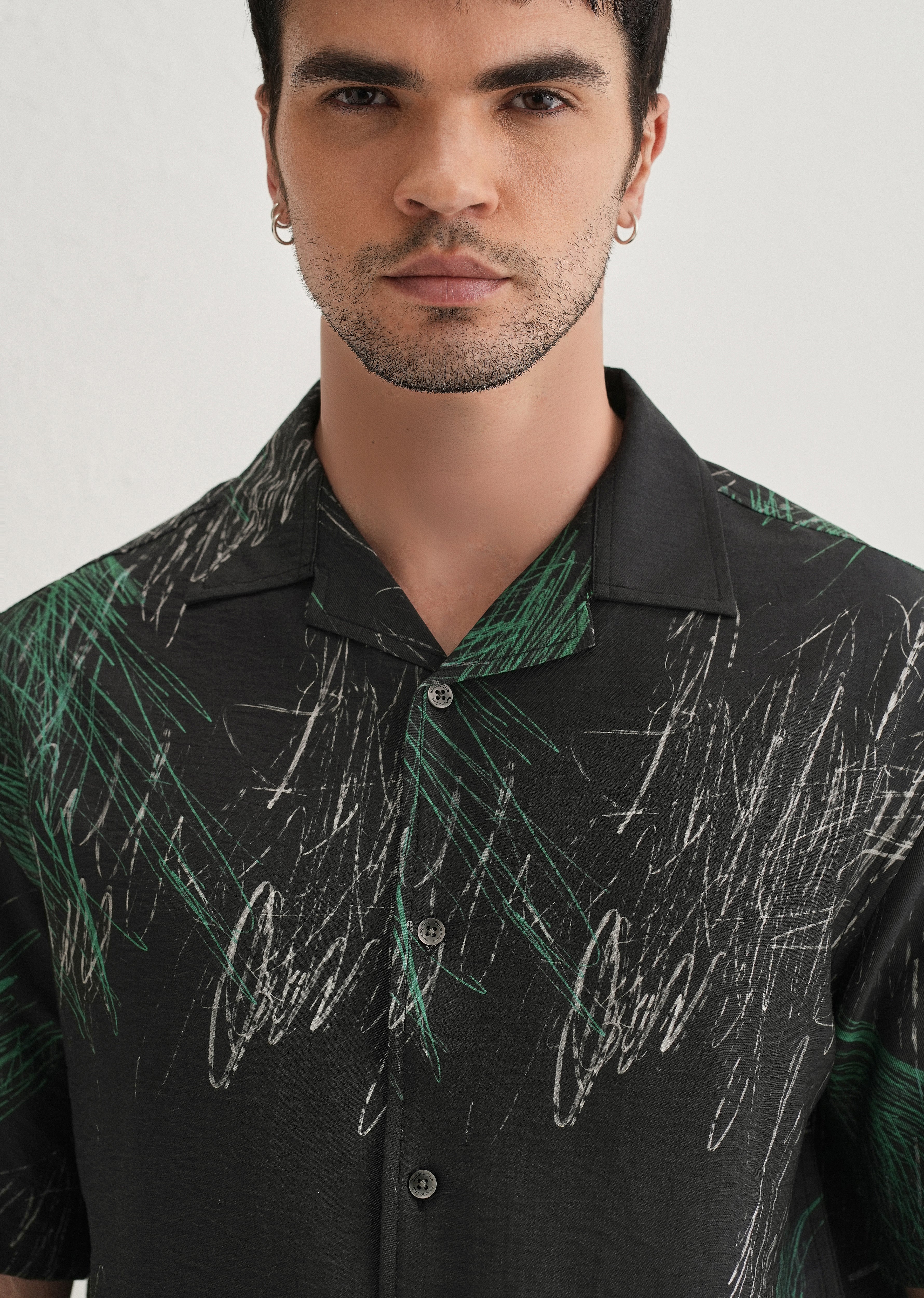 Black Scribble Printed Shirt - Image 5