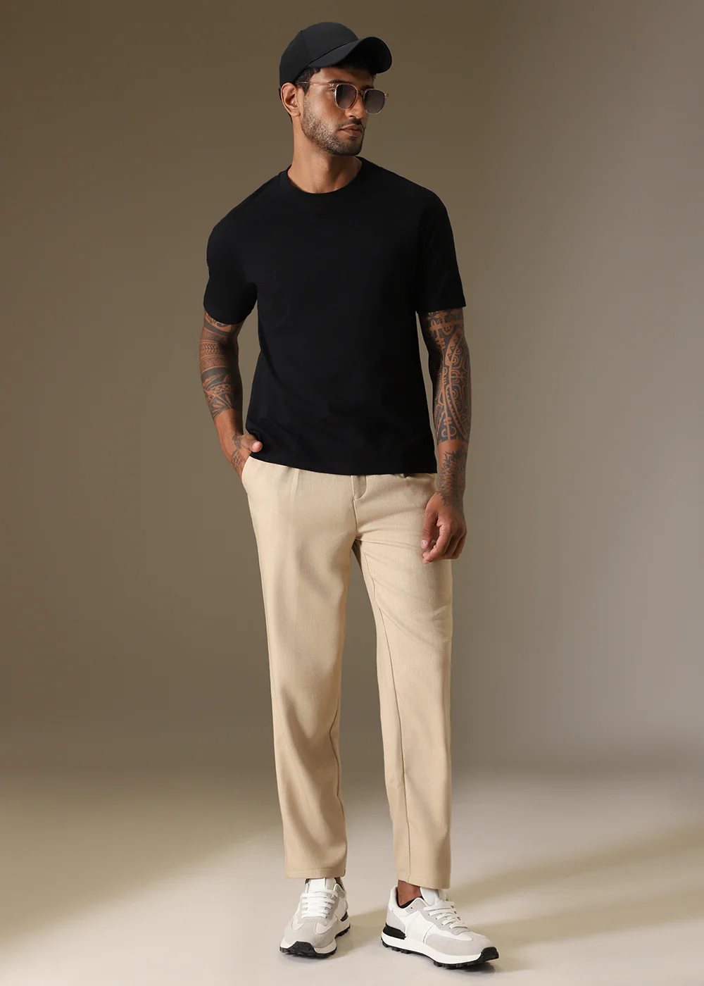 Black Self Pattern Regular T-Shirt - Image 9