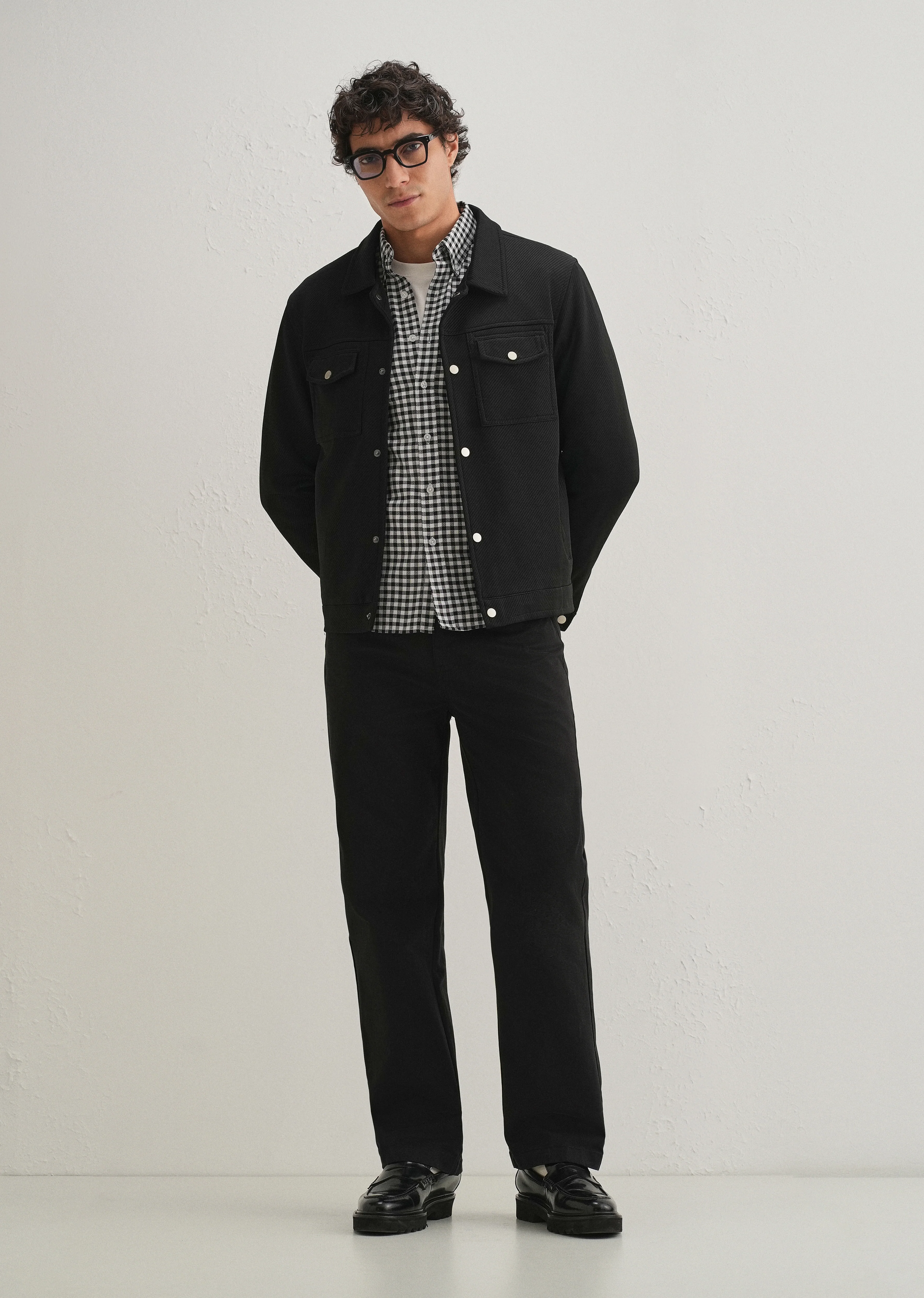 Black Semi-Elasticated Cotton Trouser - Image 6