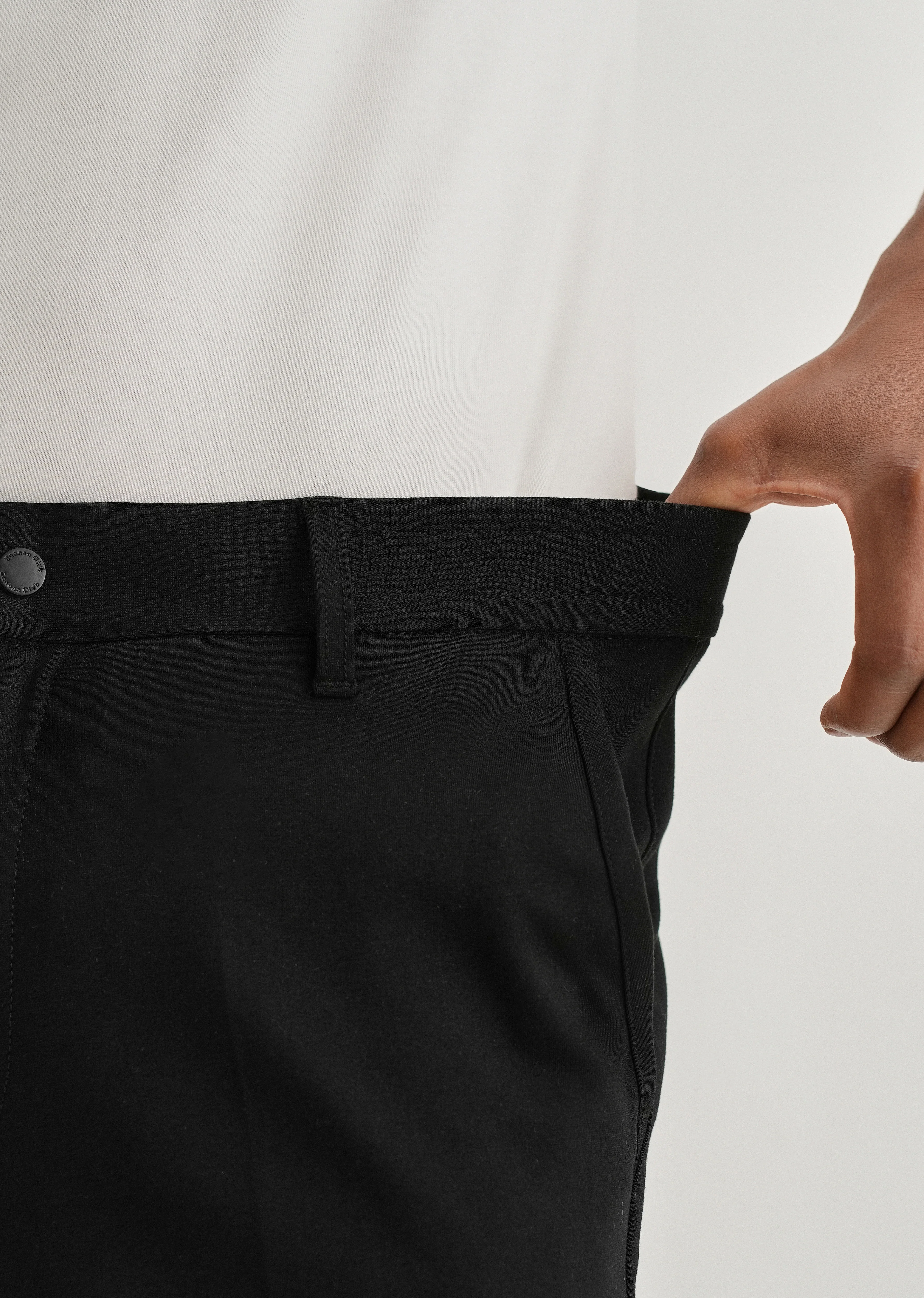 Black Semi Elasticated Slim Fit Trouser - Image 5