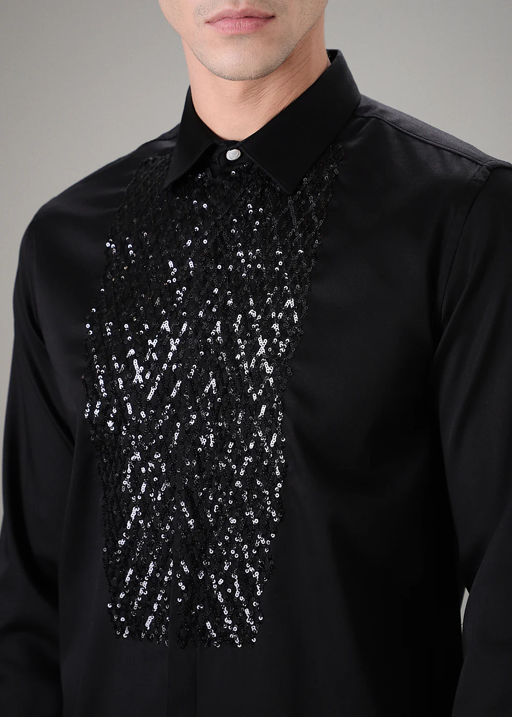 Black Sequence Designer Shirt - Image 2