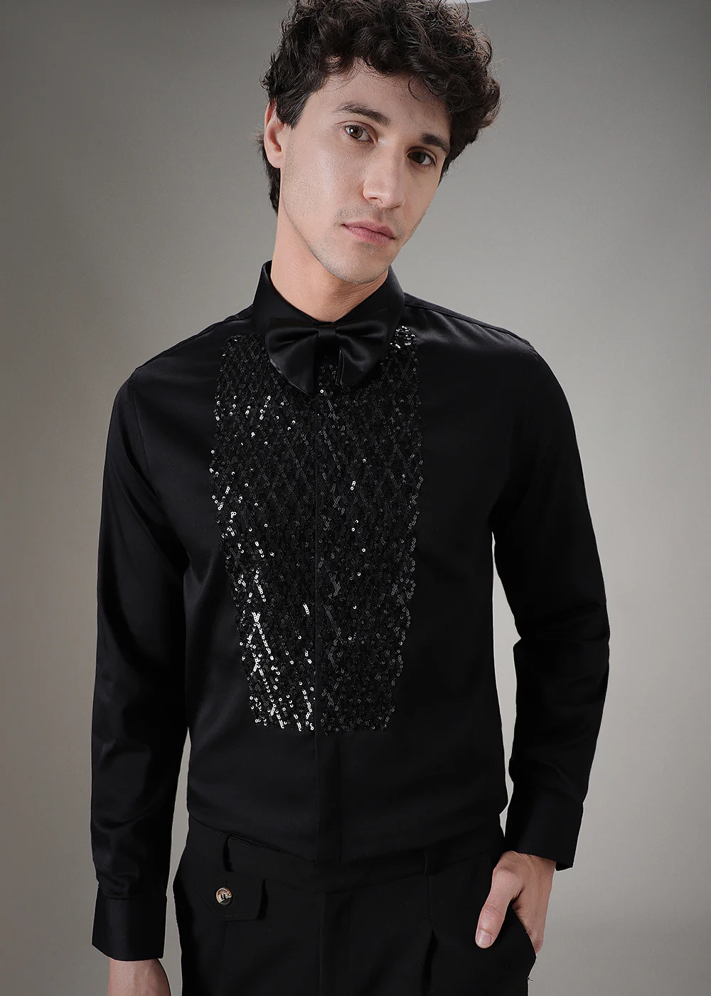 Black Sequence Designer Shirt - Image 5