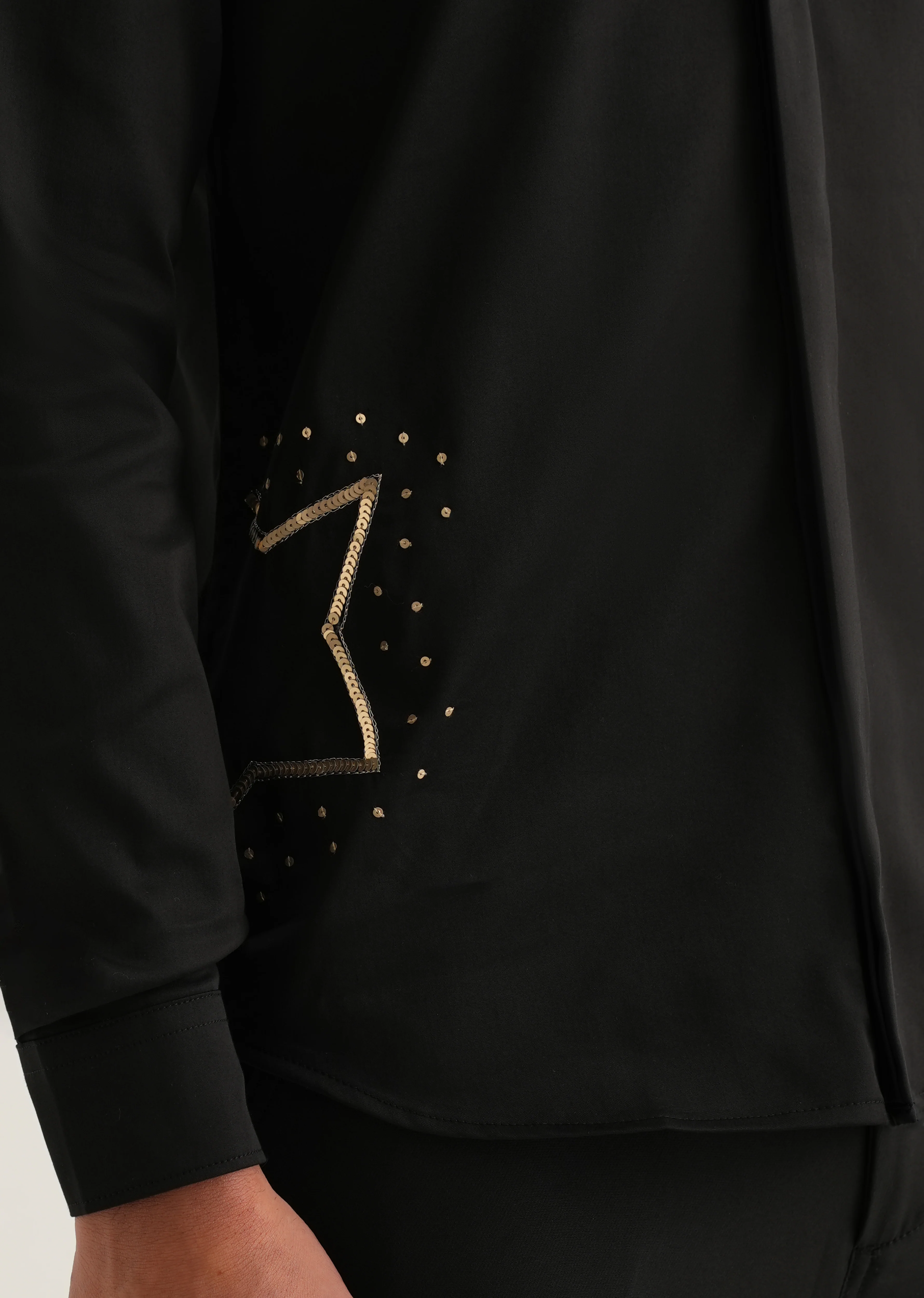 Black Sequence Star Designer Shirt - Image 7