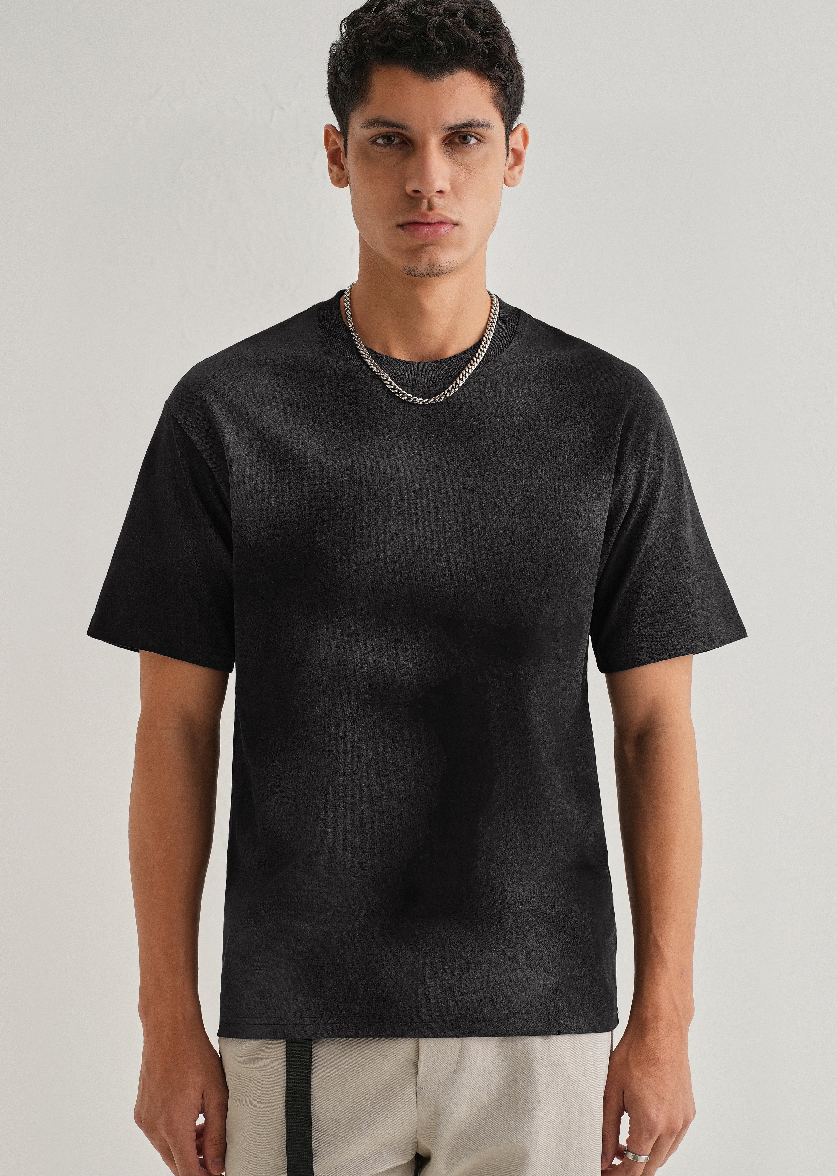 Black Smudge Wash Oversized T-shirt - Image 7