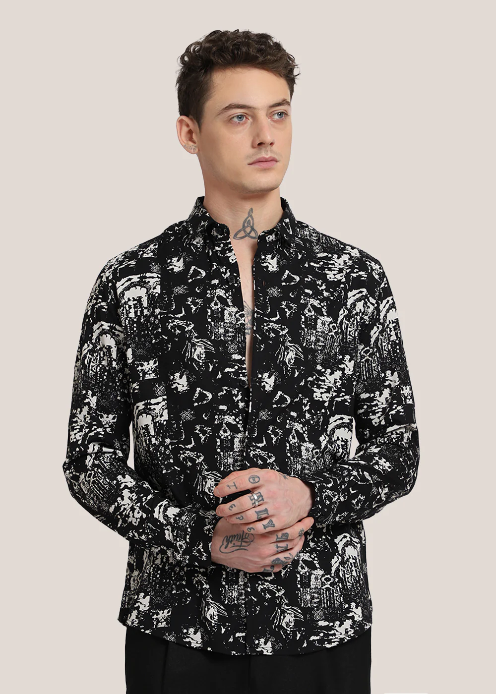 Black Abstract Printed shirt - Image 3
