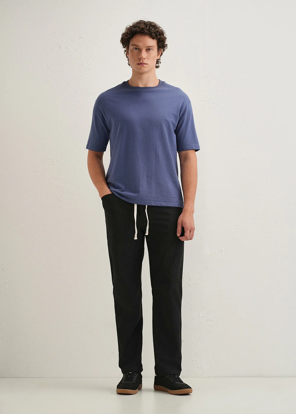 Black Straight Fit Corduroy Pants - Image 6
