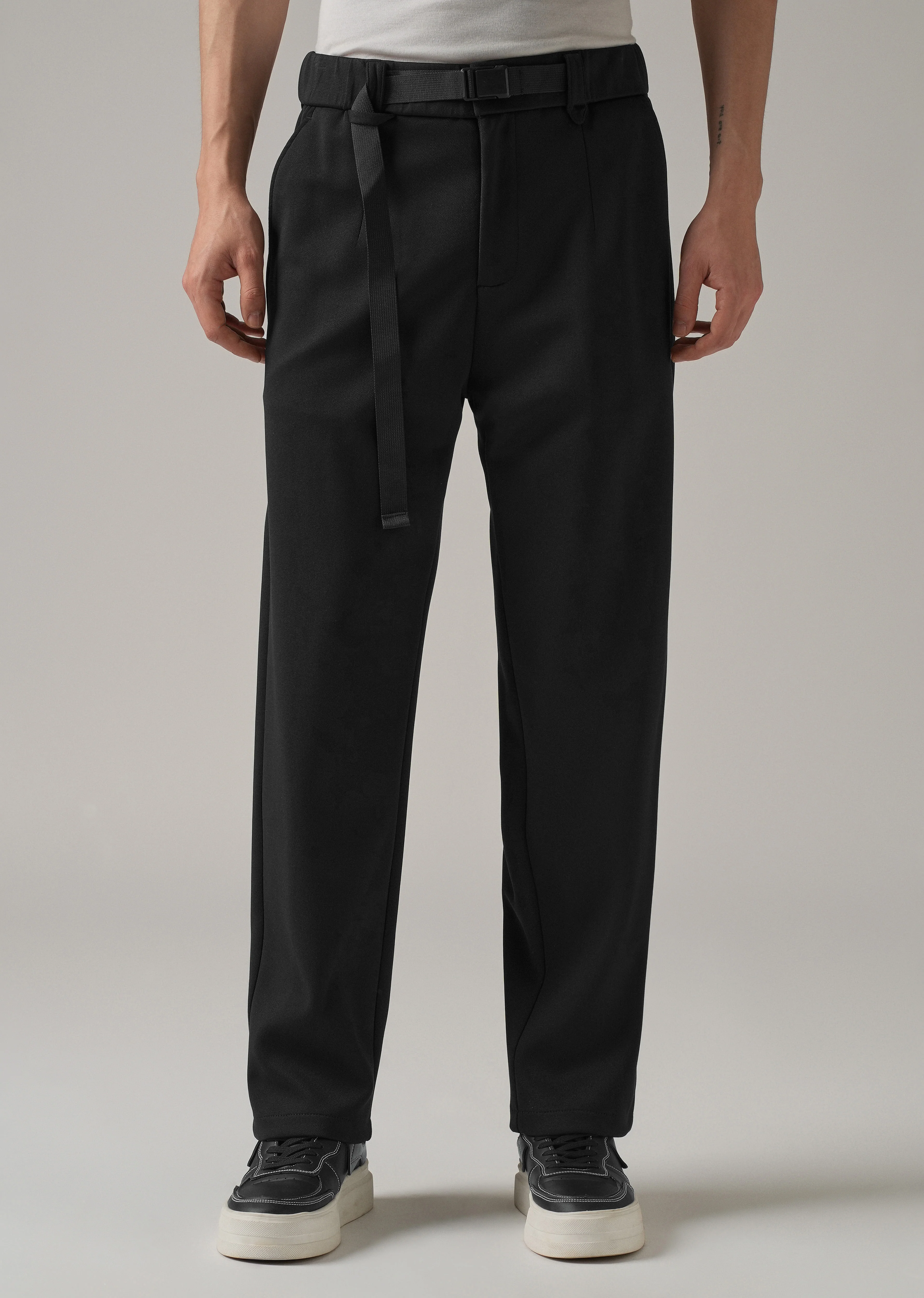 Black Stretch Elasticated Pant - Image 3