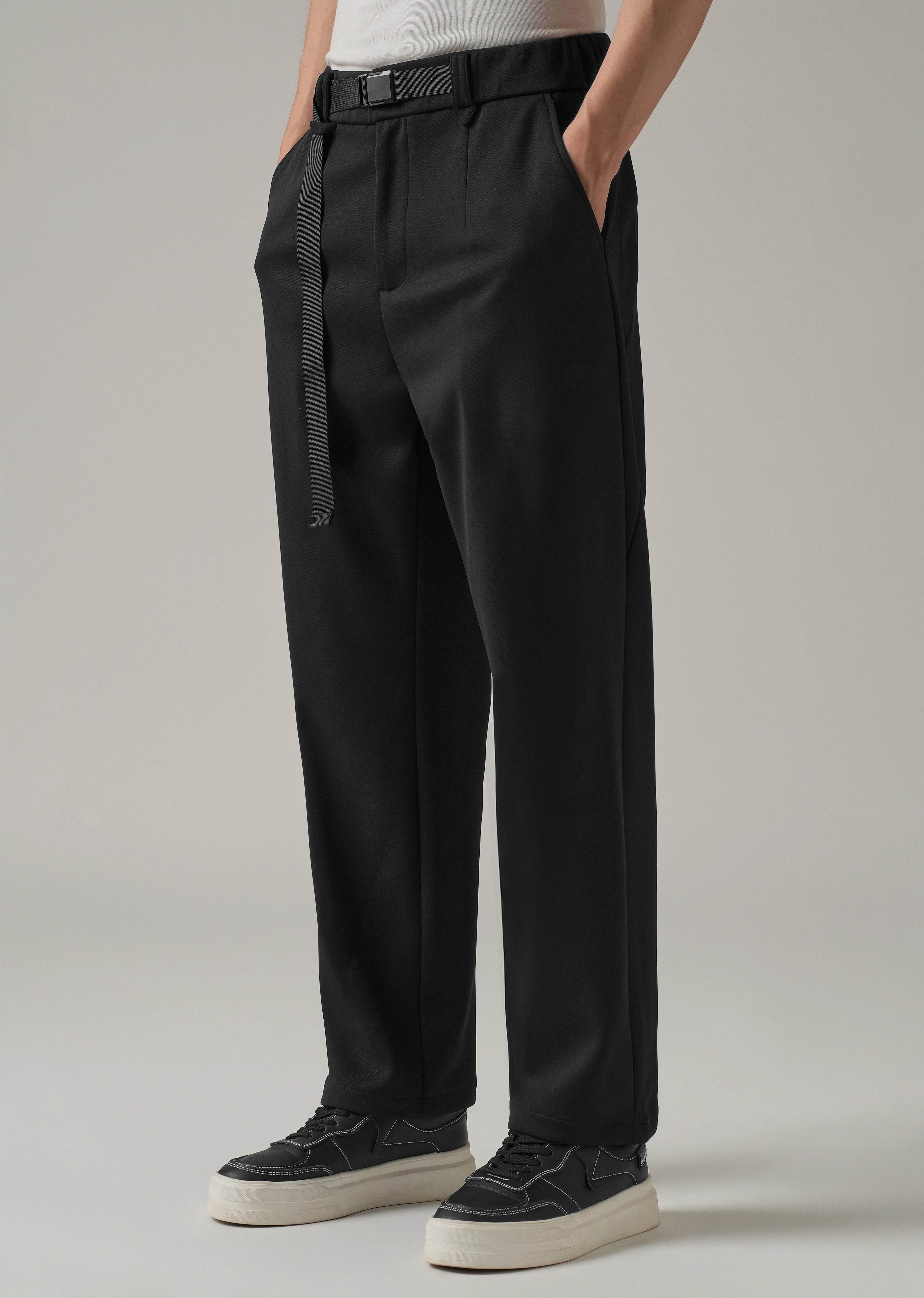 Black Stretch Elasticated Pant - Image 4