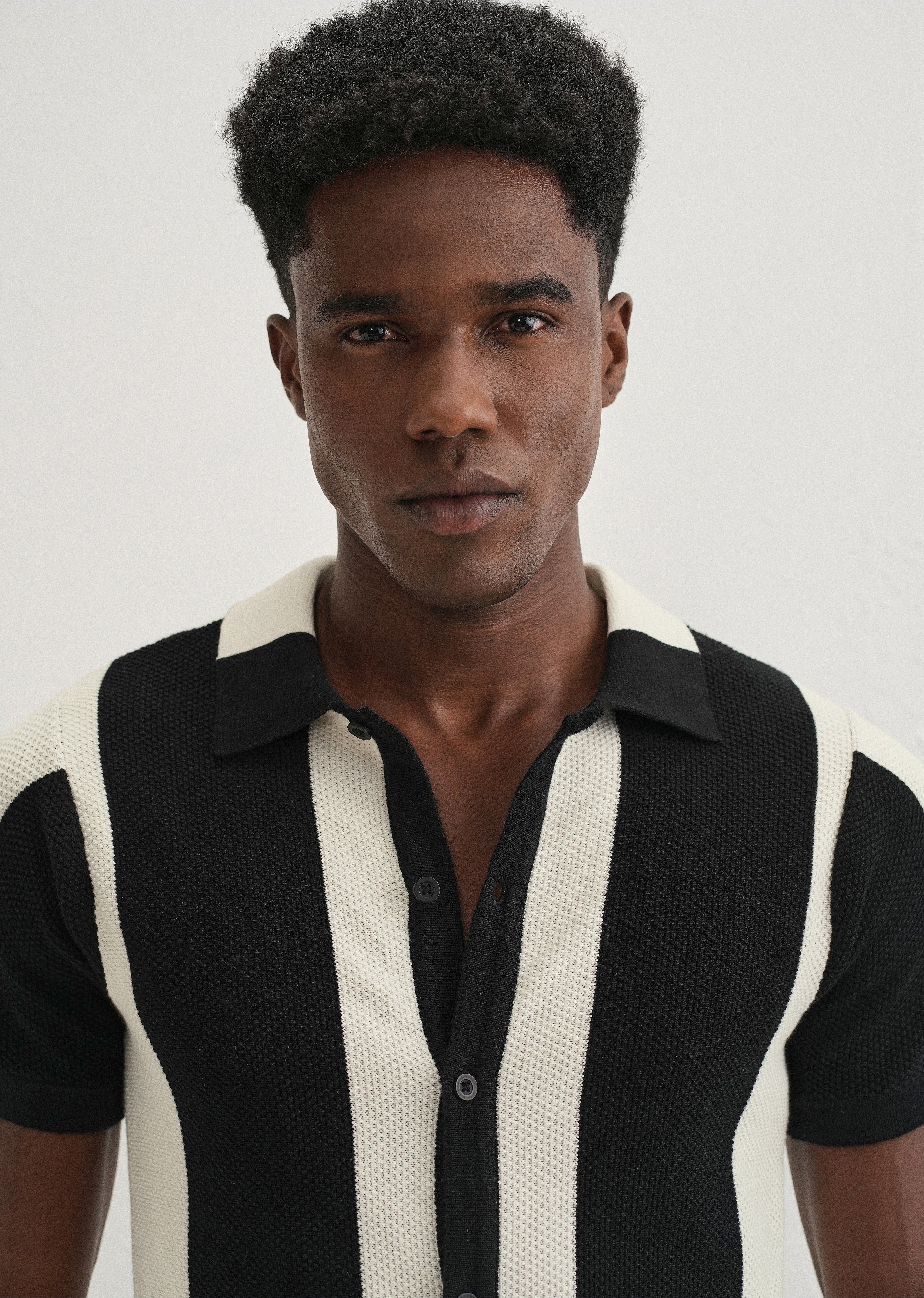 Black Stripe Knitted Shirt - Image 3