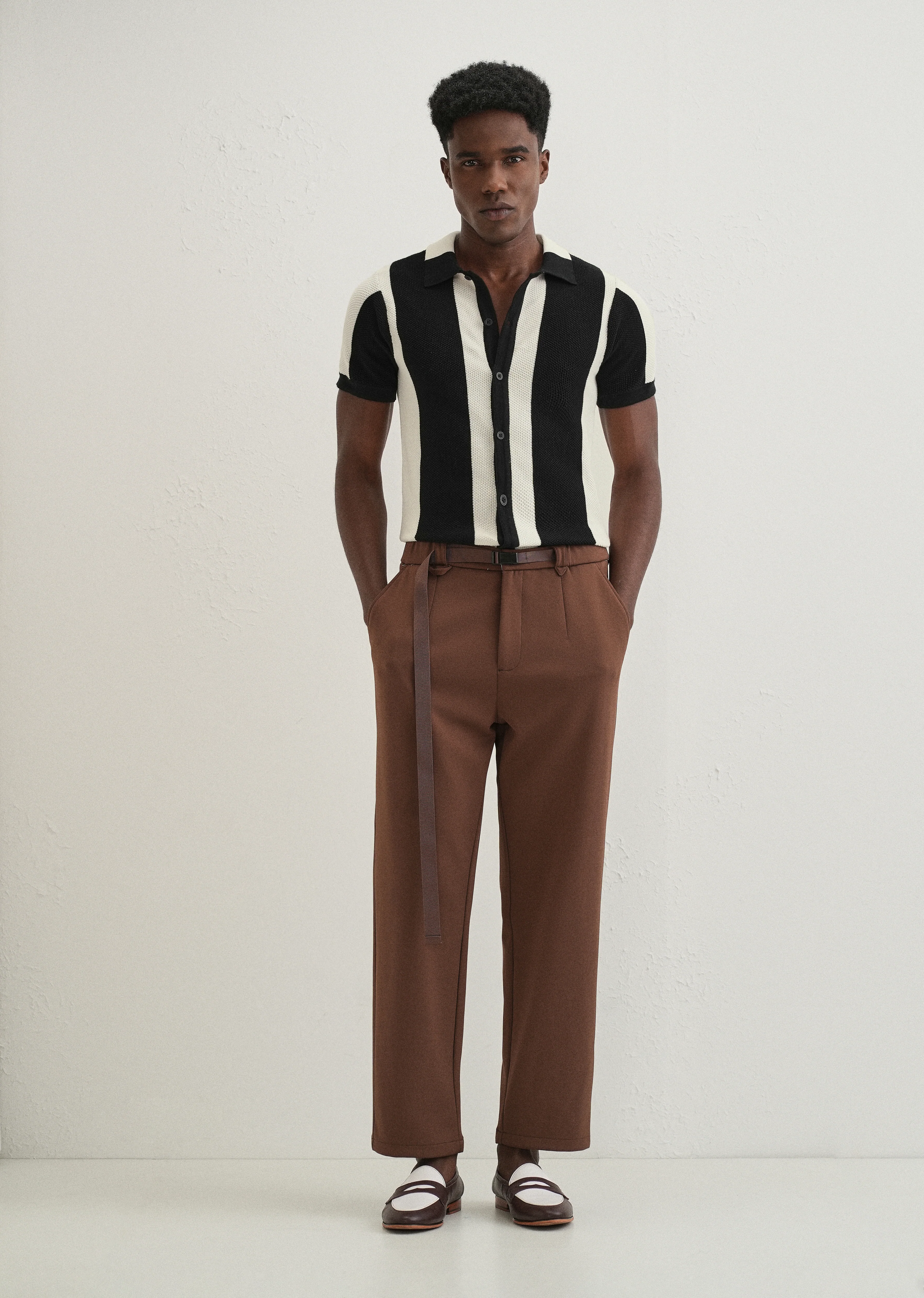 Black Stripe Knitted Shirt - Image 6
