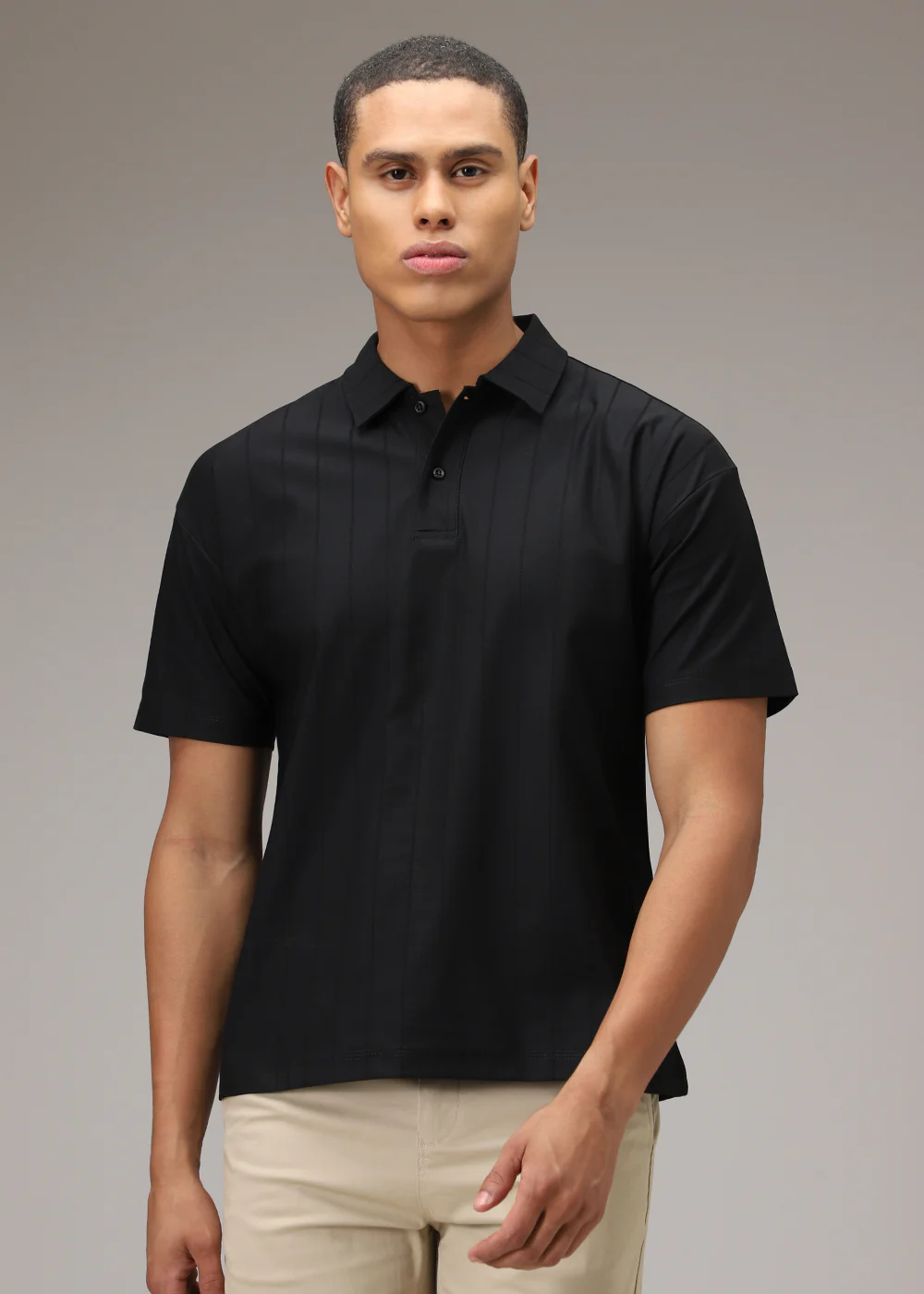 Black Striped Polo T-Shirt - Image 7