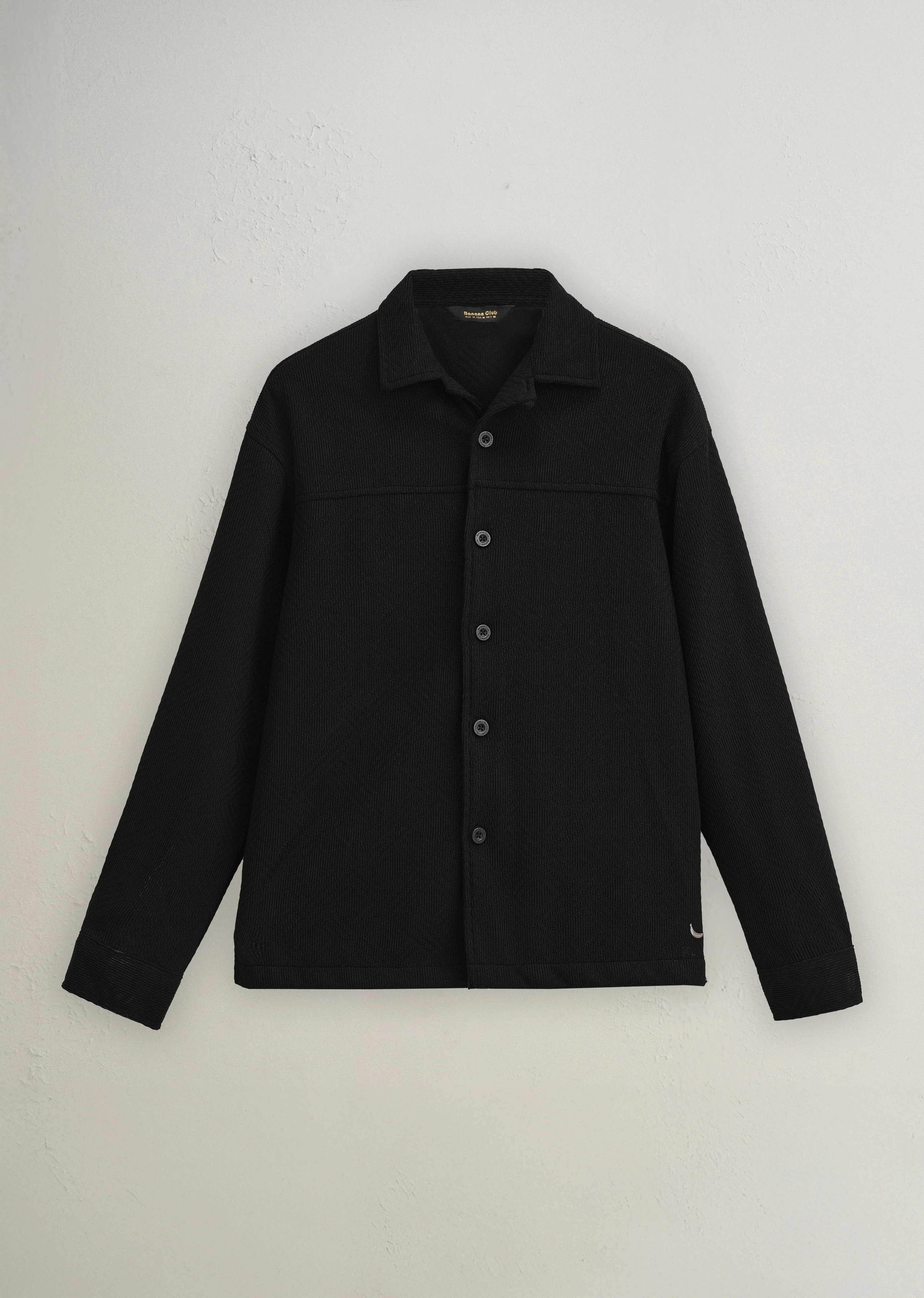 Black Textured Knit Shacket - Image 2