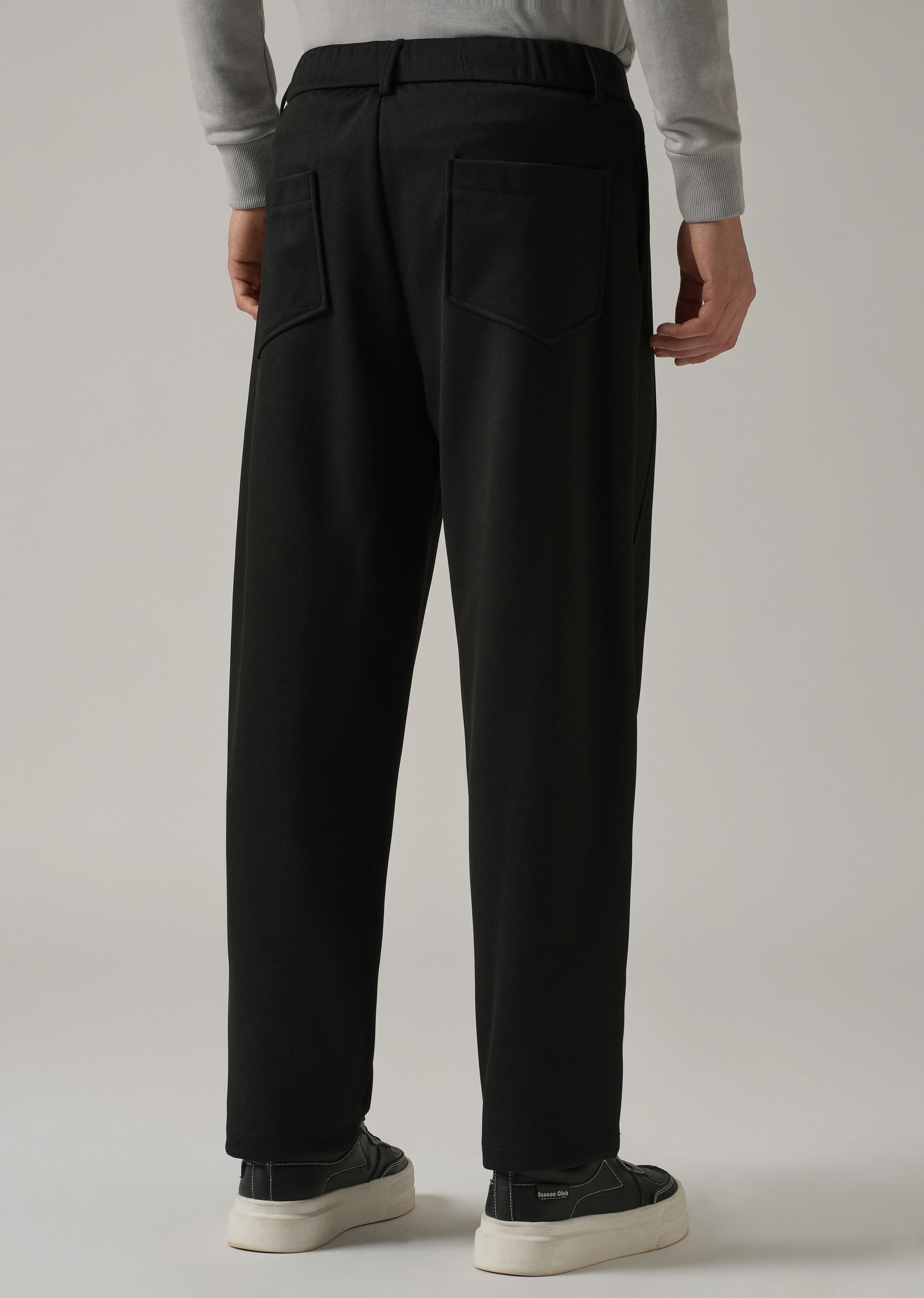 Black Textured Stretch Pant - Image 2