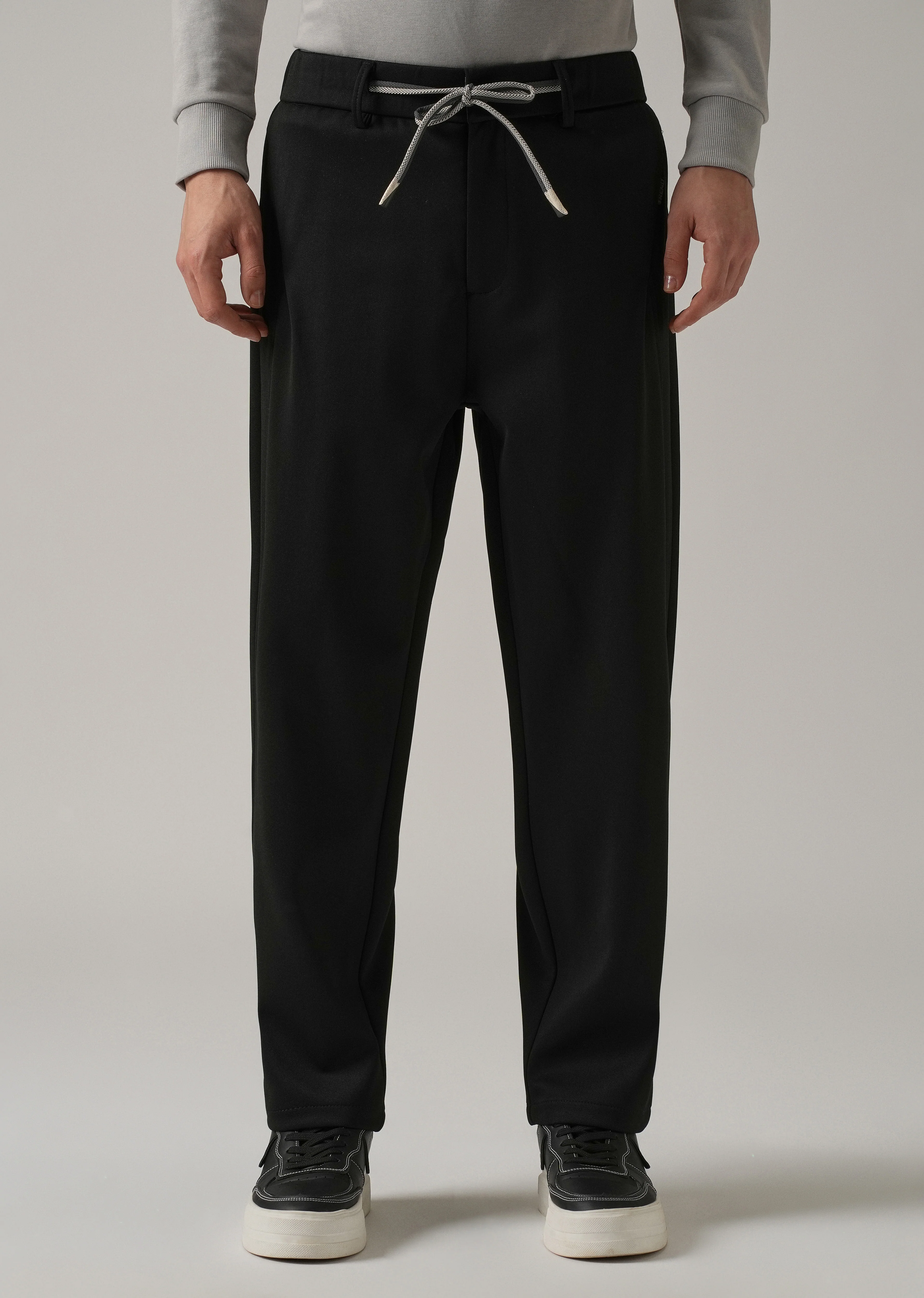 Black Textured Stretch Pant - Image 3