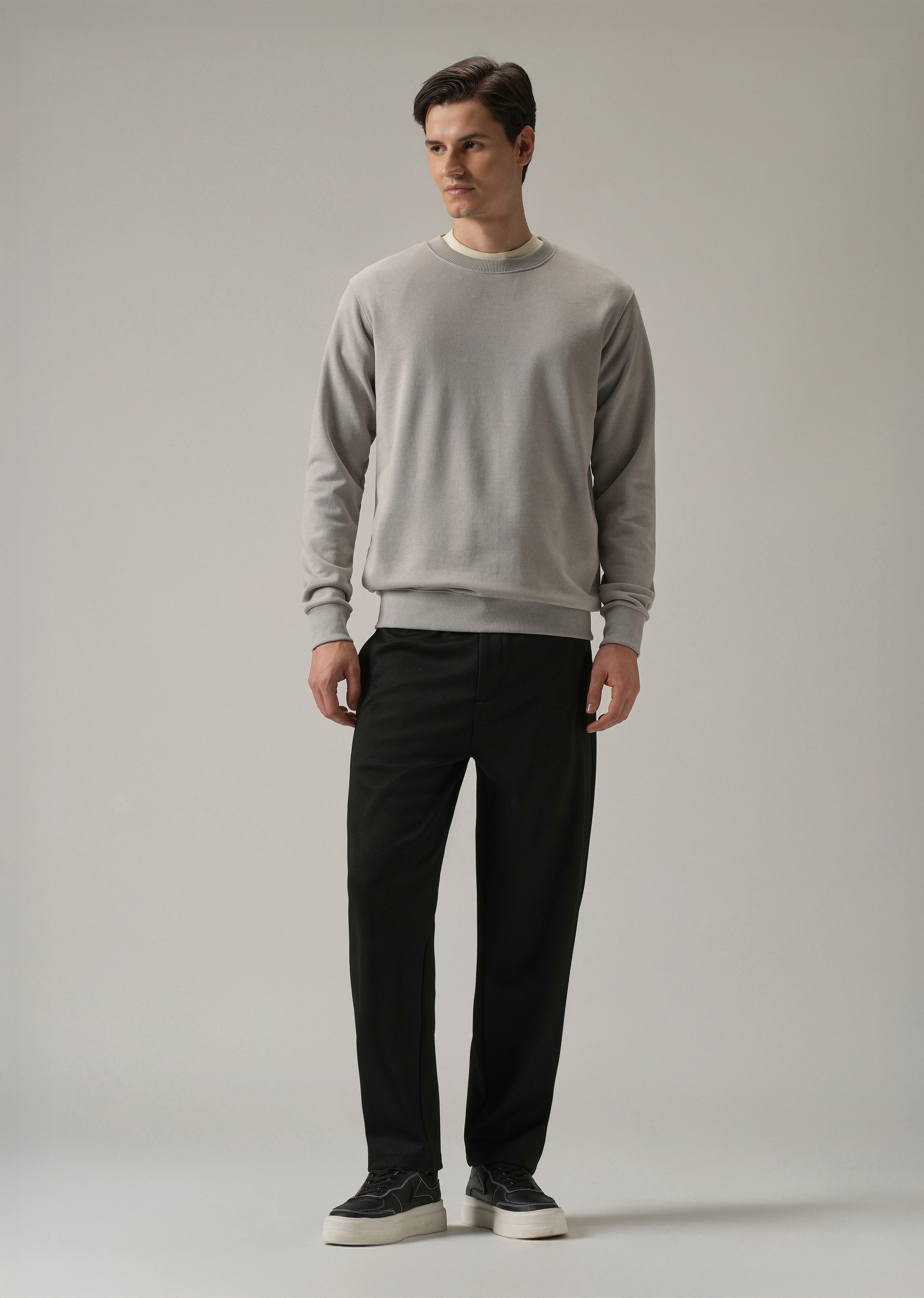 Black Textured Stretch Pant - Image 6