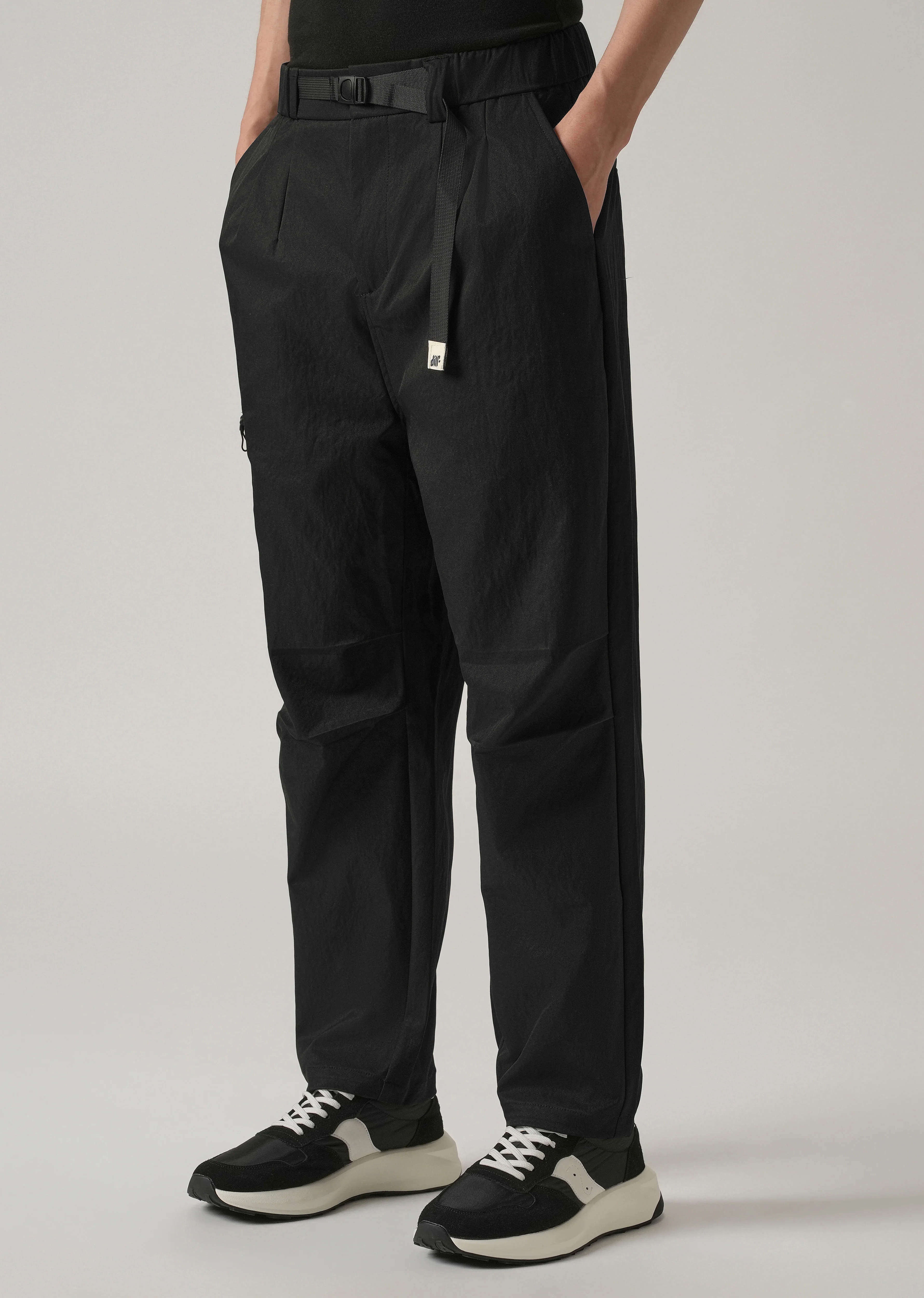 Black Twill Belt Relaxed Fit Pant - Image 4