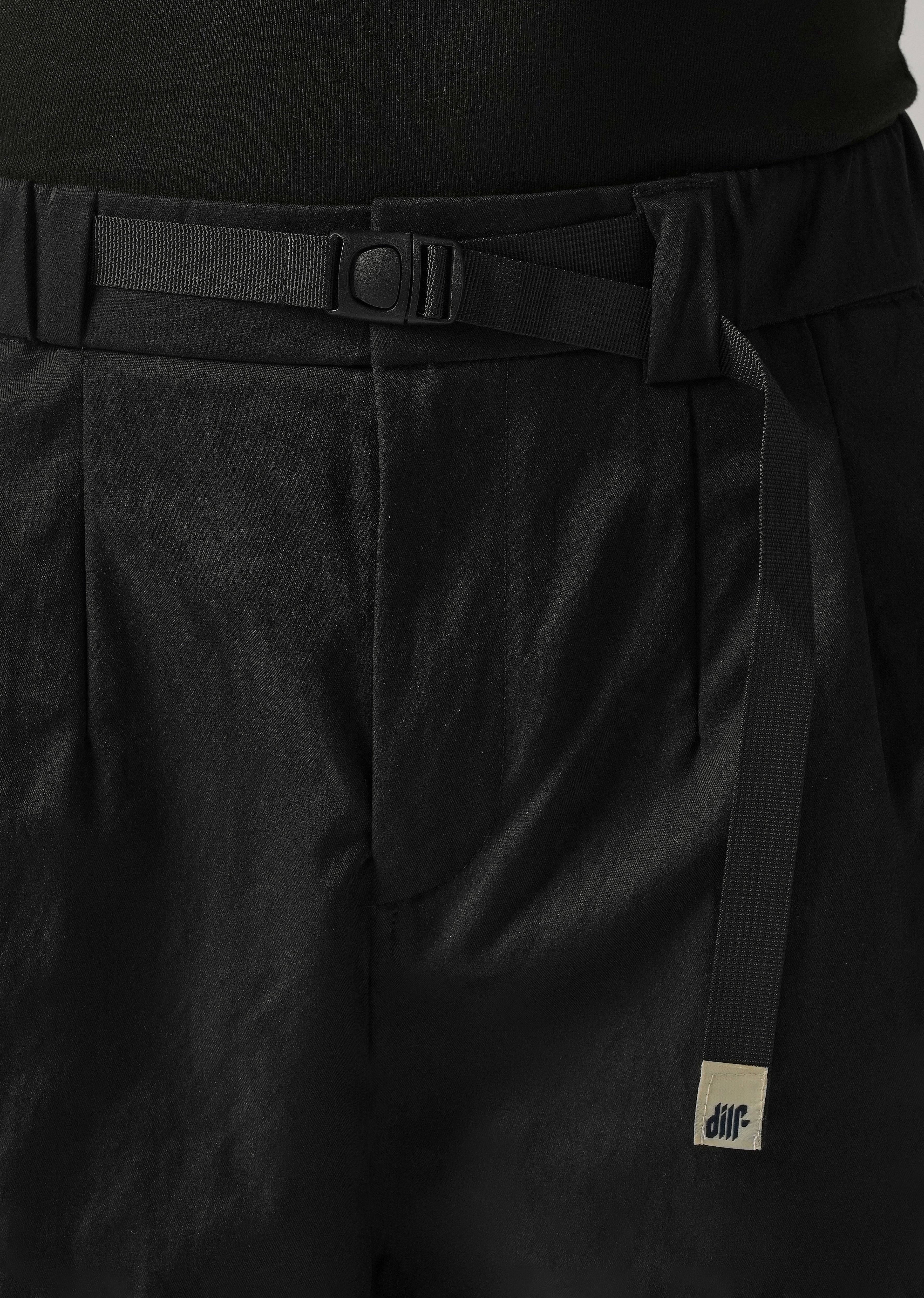 Black Twill Belt Relaxed Fit Pant - Image 5