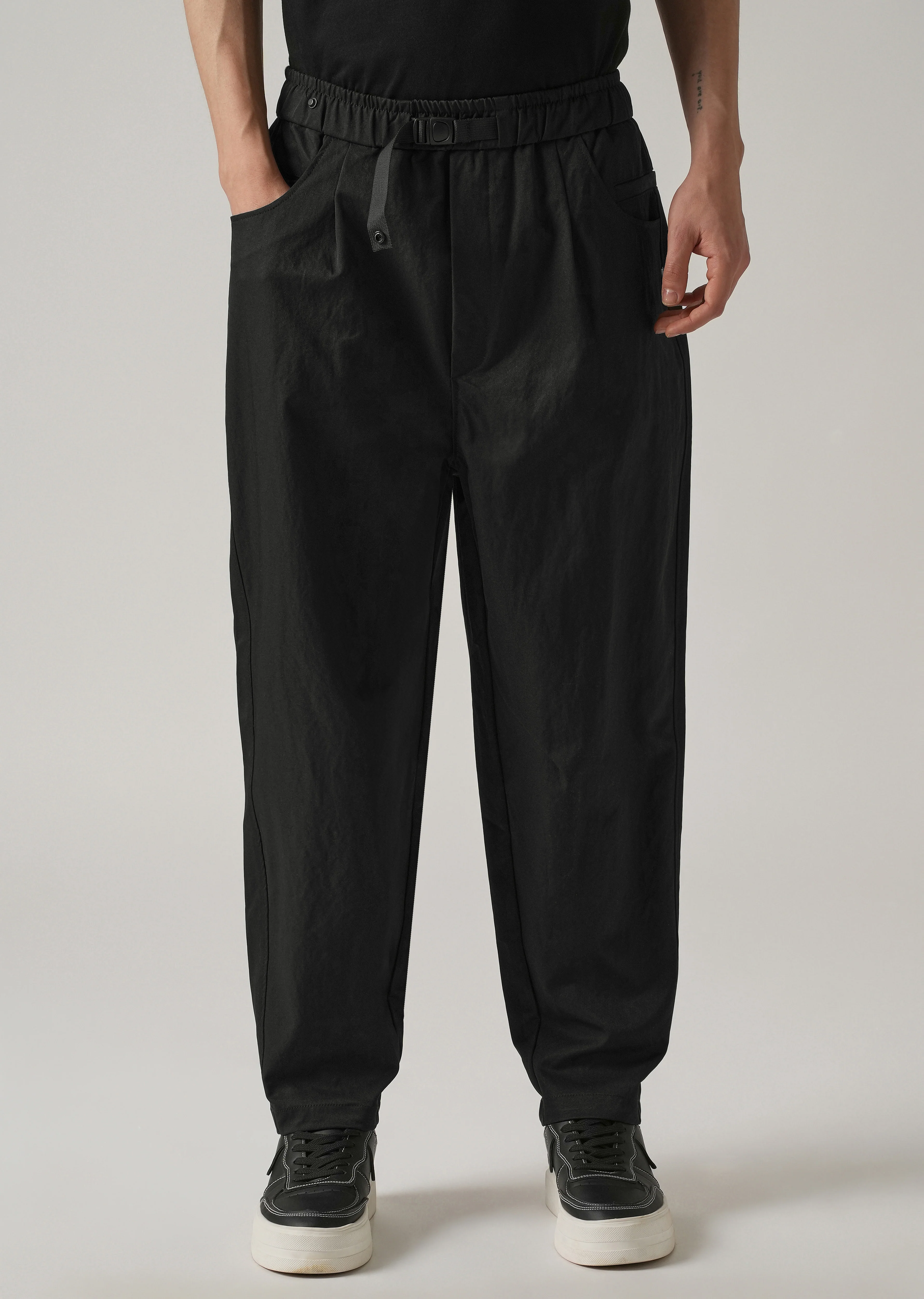 Black Twill Relaxed Fit Pant - Image 3