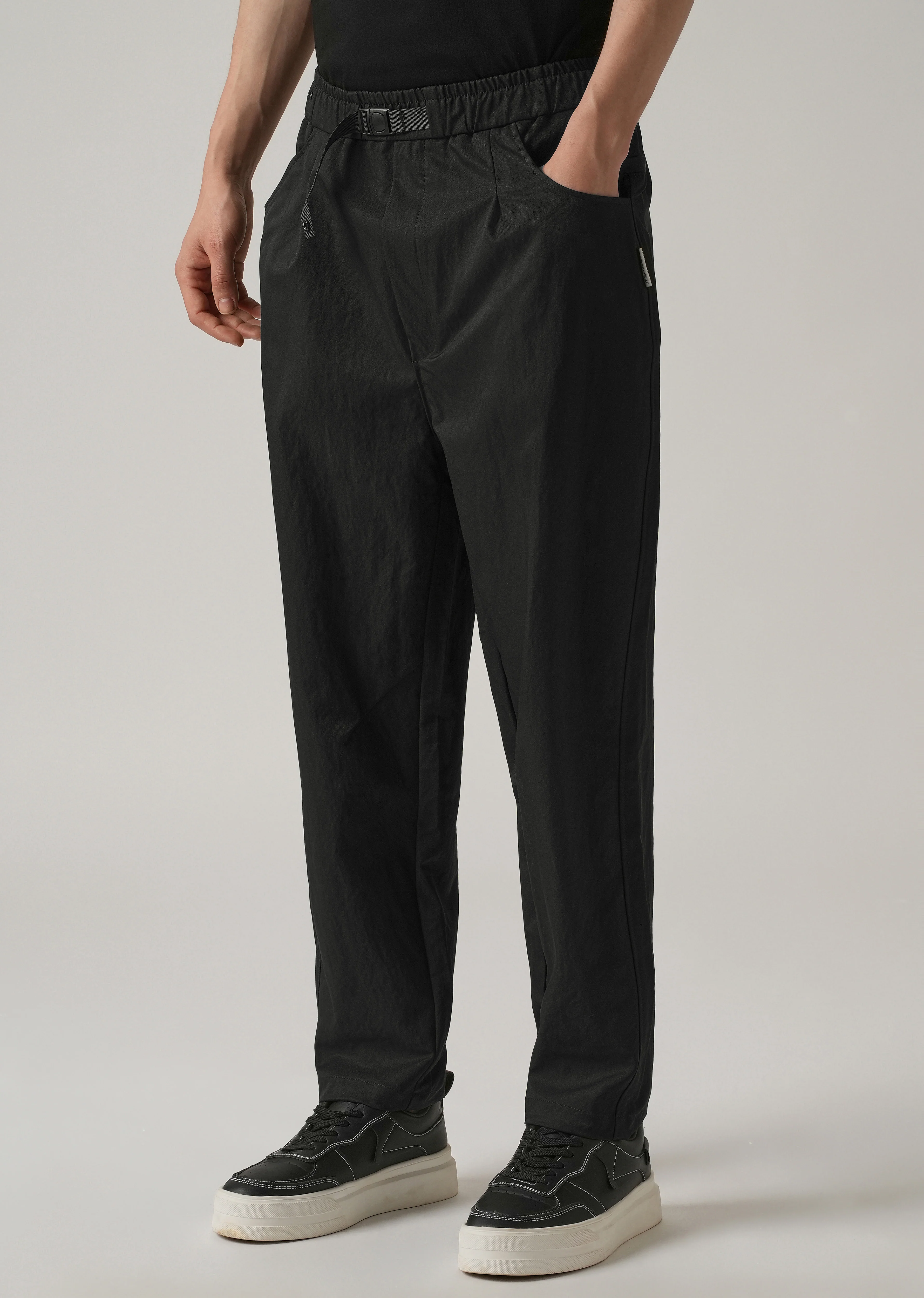 Black Twill Relaxed Fit Pant - Image 7