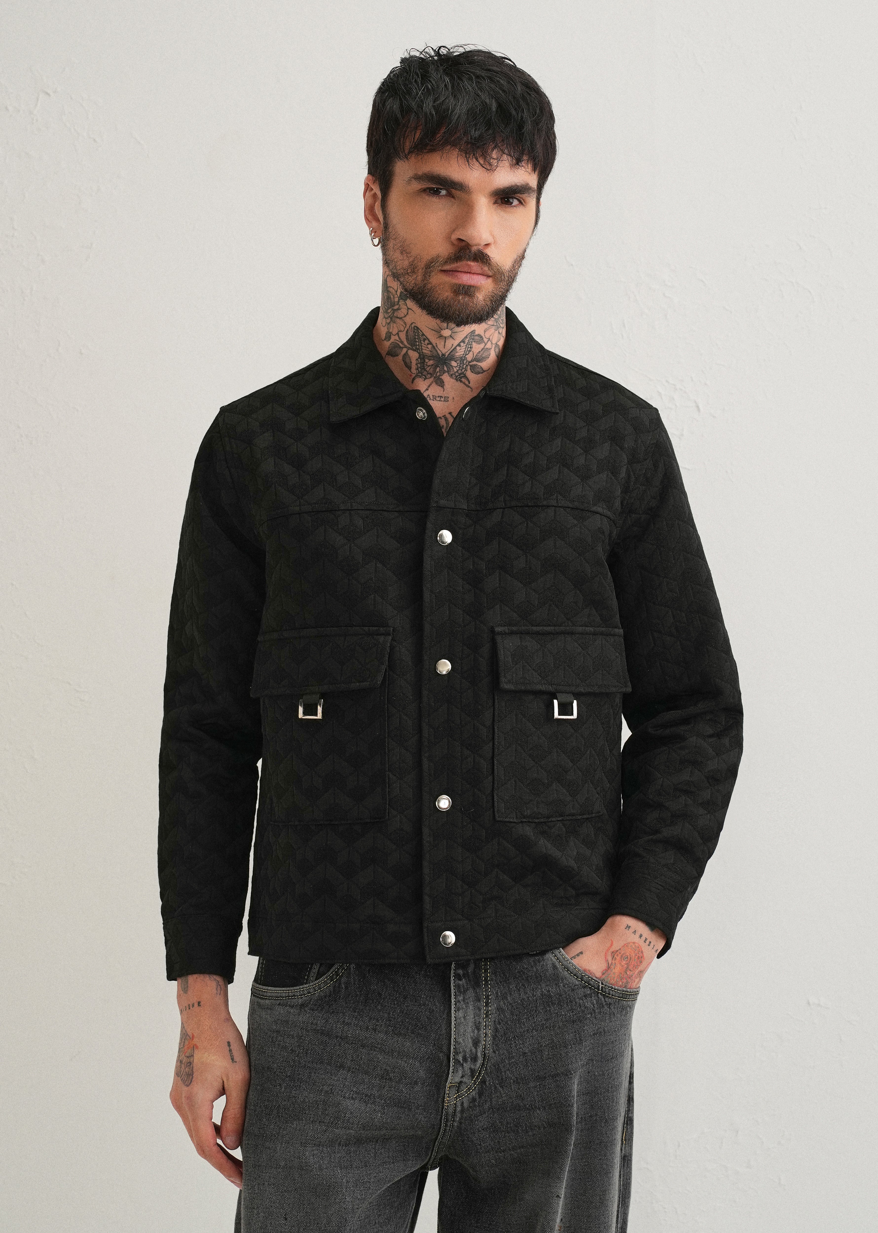 Black Utility Shacket - Image 3