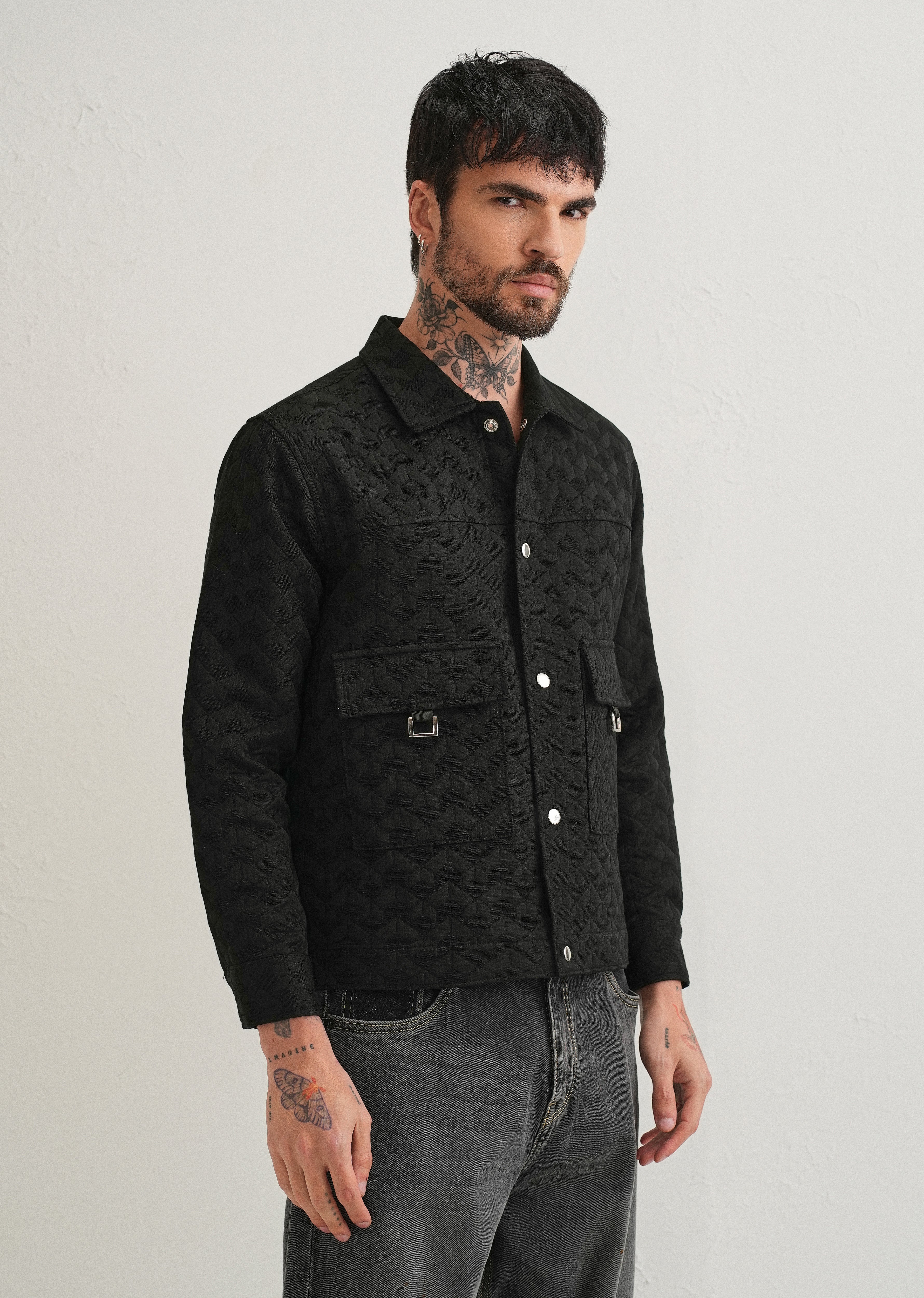 Black Utility Shacket - Image 5