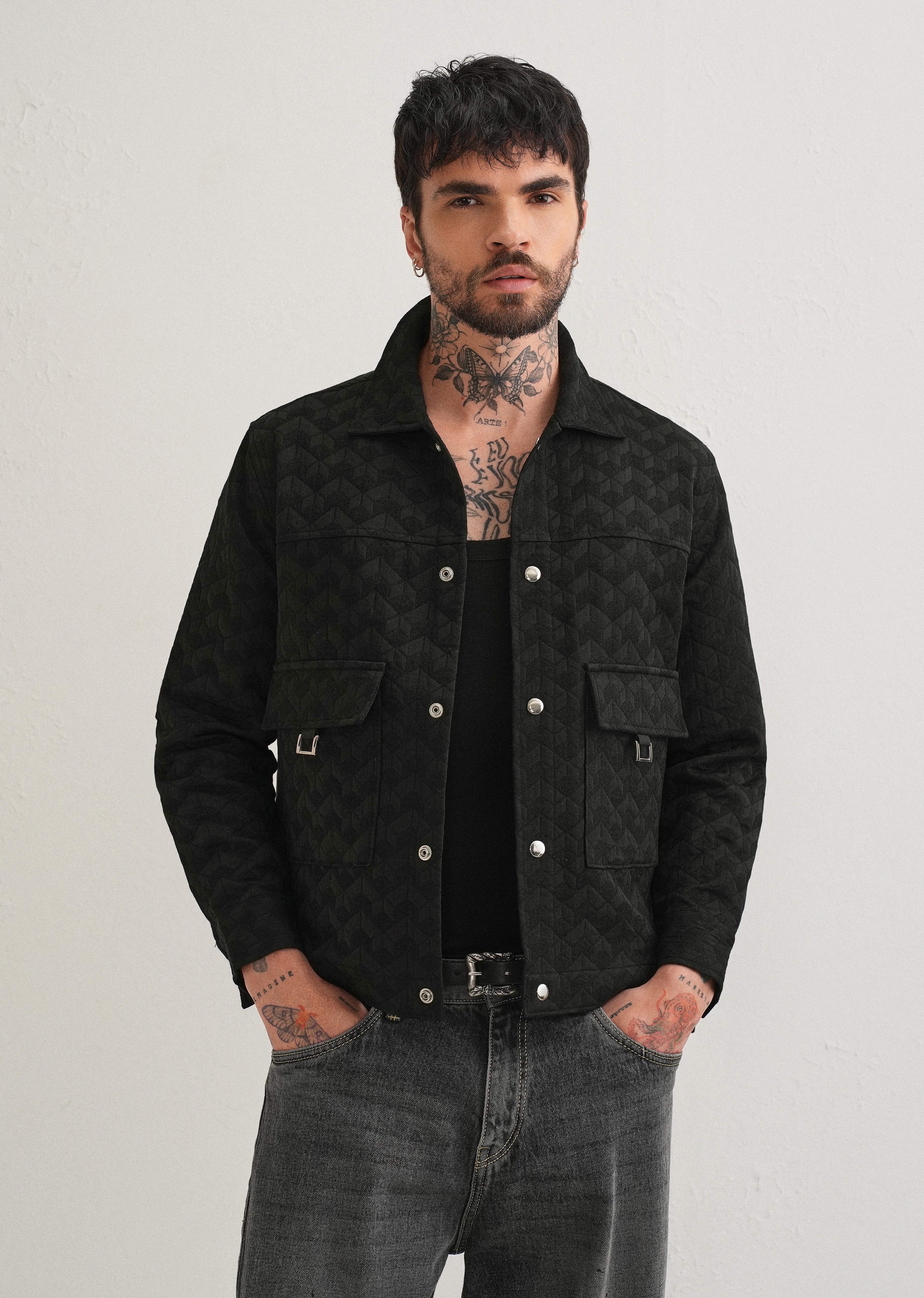 Black Utility Shacket - Image 8