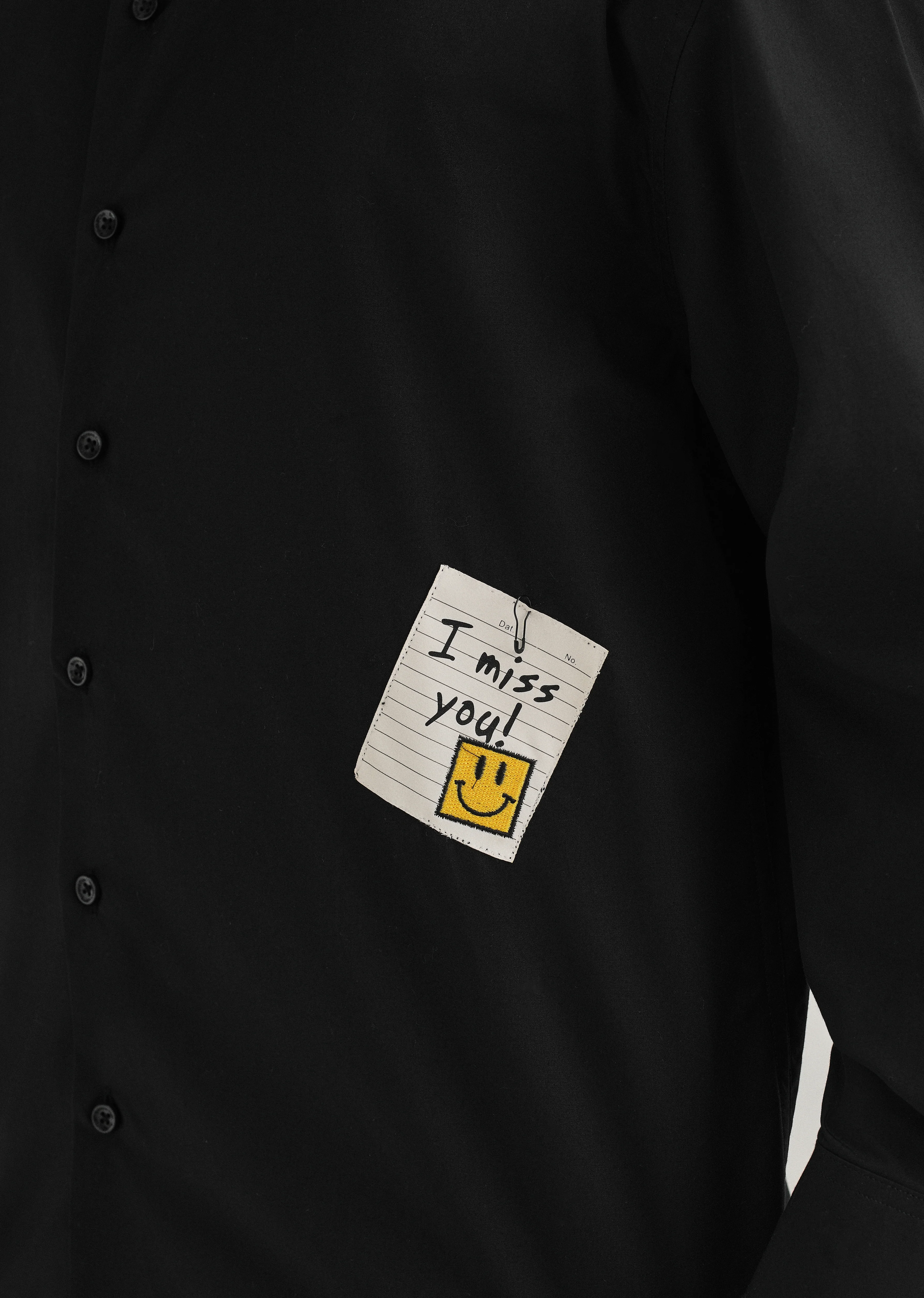 Black Valentine Note Cotton Shirt - Image 5