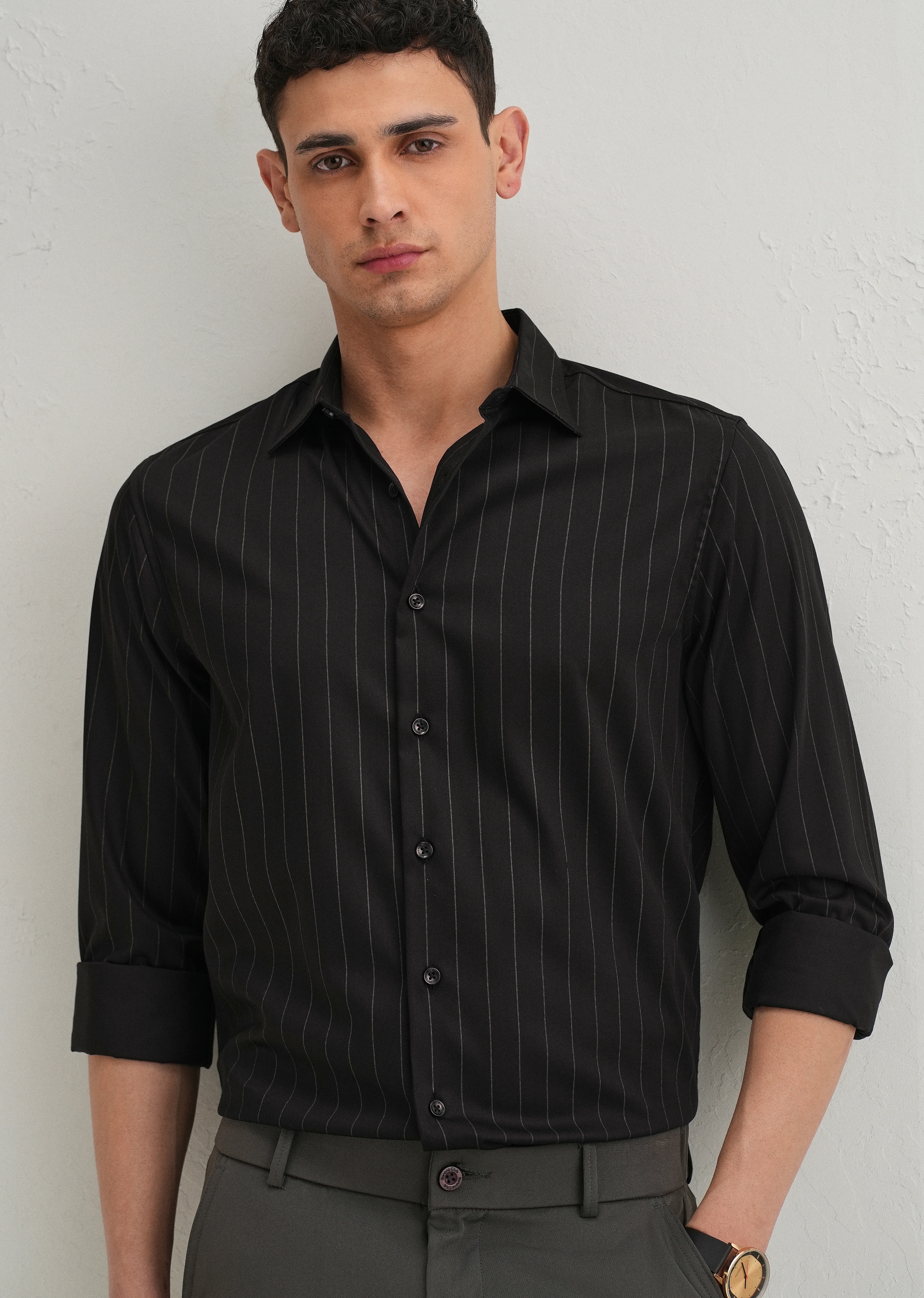 Black Vertical Stripe Shirt - Image 8
