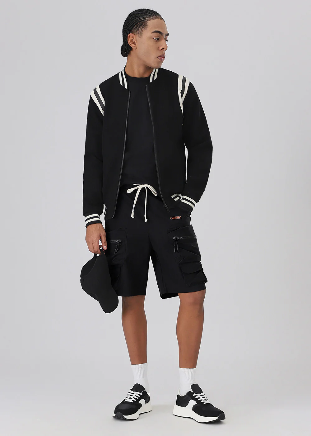 Black Zipper Cargo Shorts - Image 6