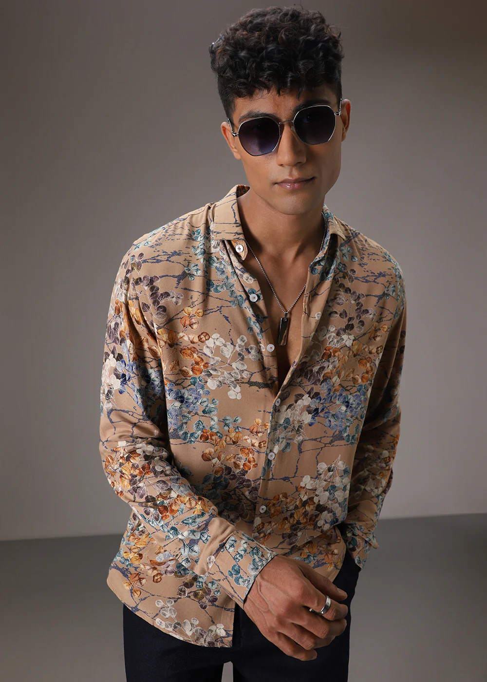 Blossom Beige Feather Shirt - Image 2