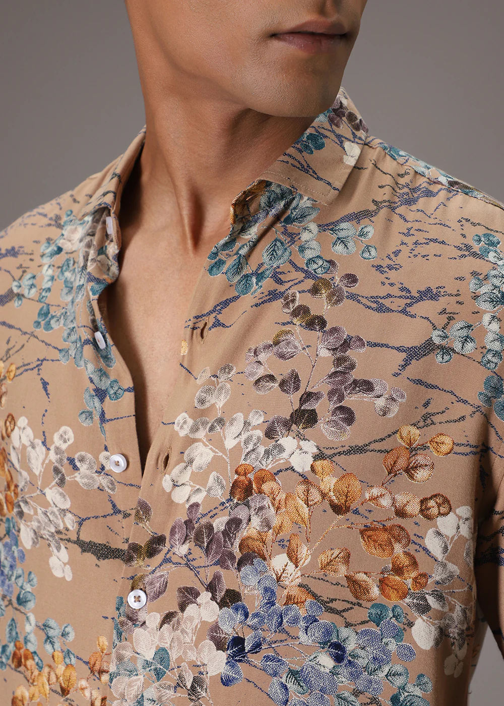 Blossom Beige Feather Shirt - Image 5