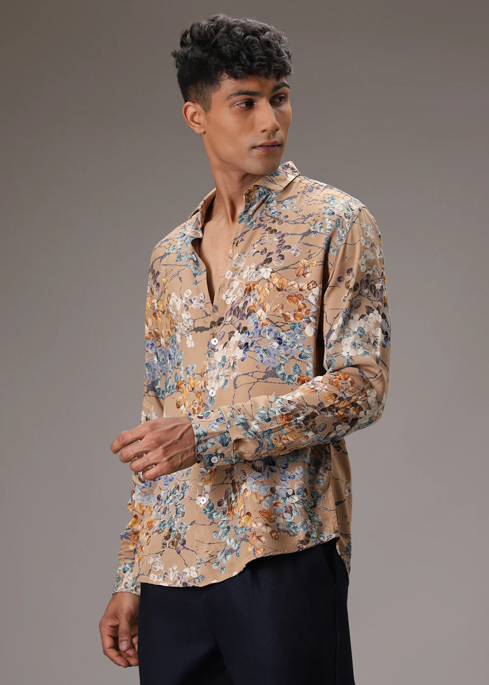 Blossom Beige Feather Shirt - Image 7
