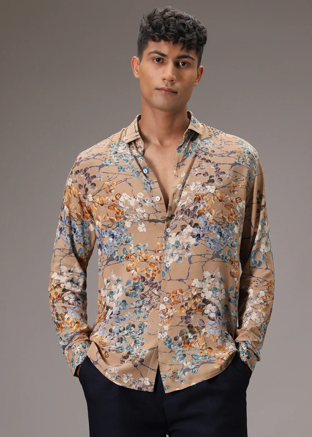 Blossom Beige Feather Shirt - Image 9