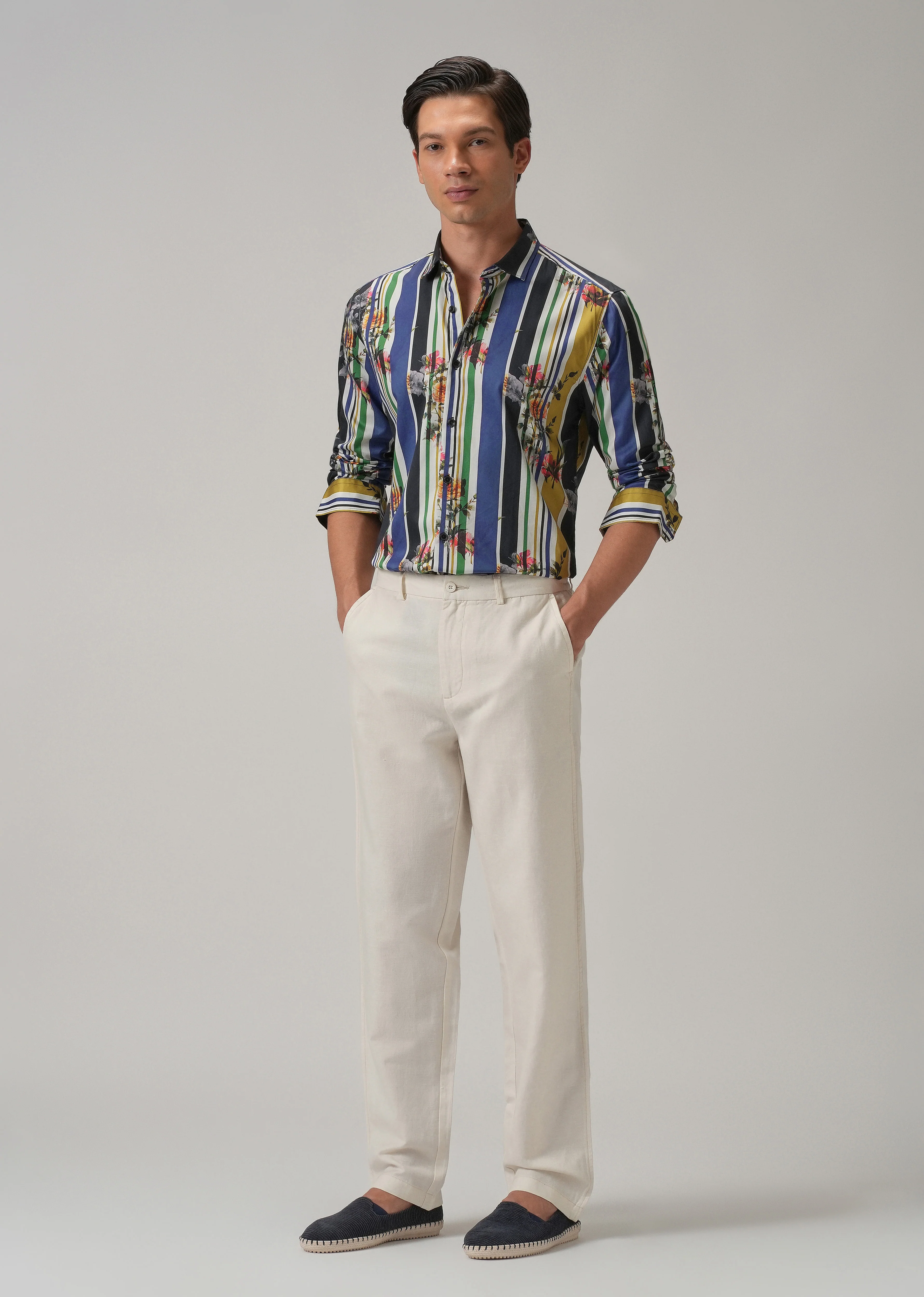 Blossom Full Sleeve Striped Printed Shirt - Image 7