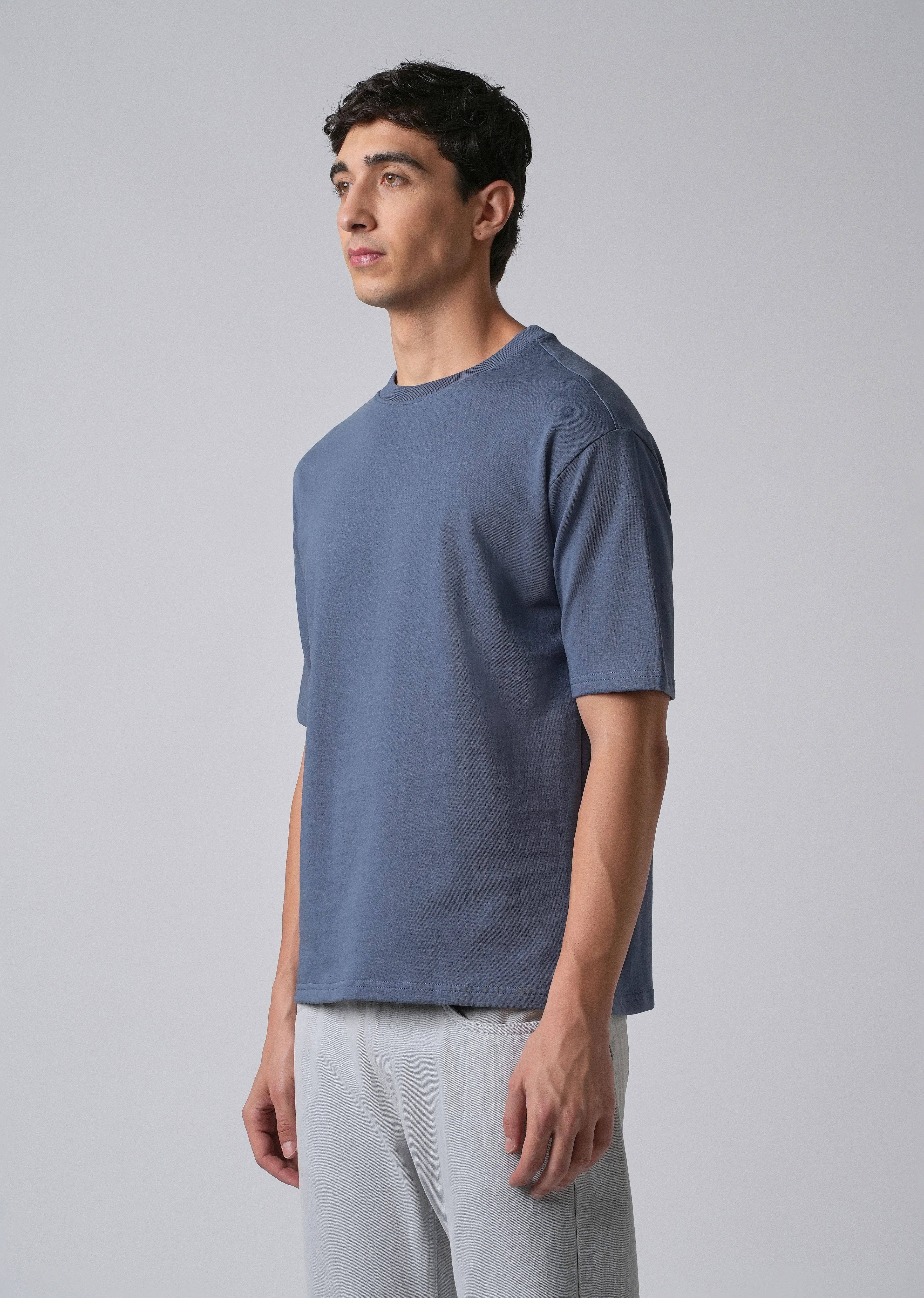 Blue Basic Relaxed Fit T-shirt - Image 4