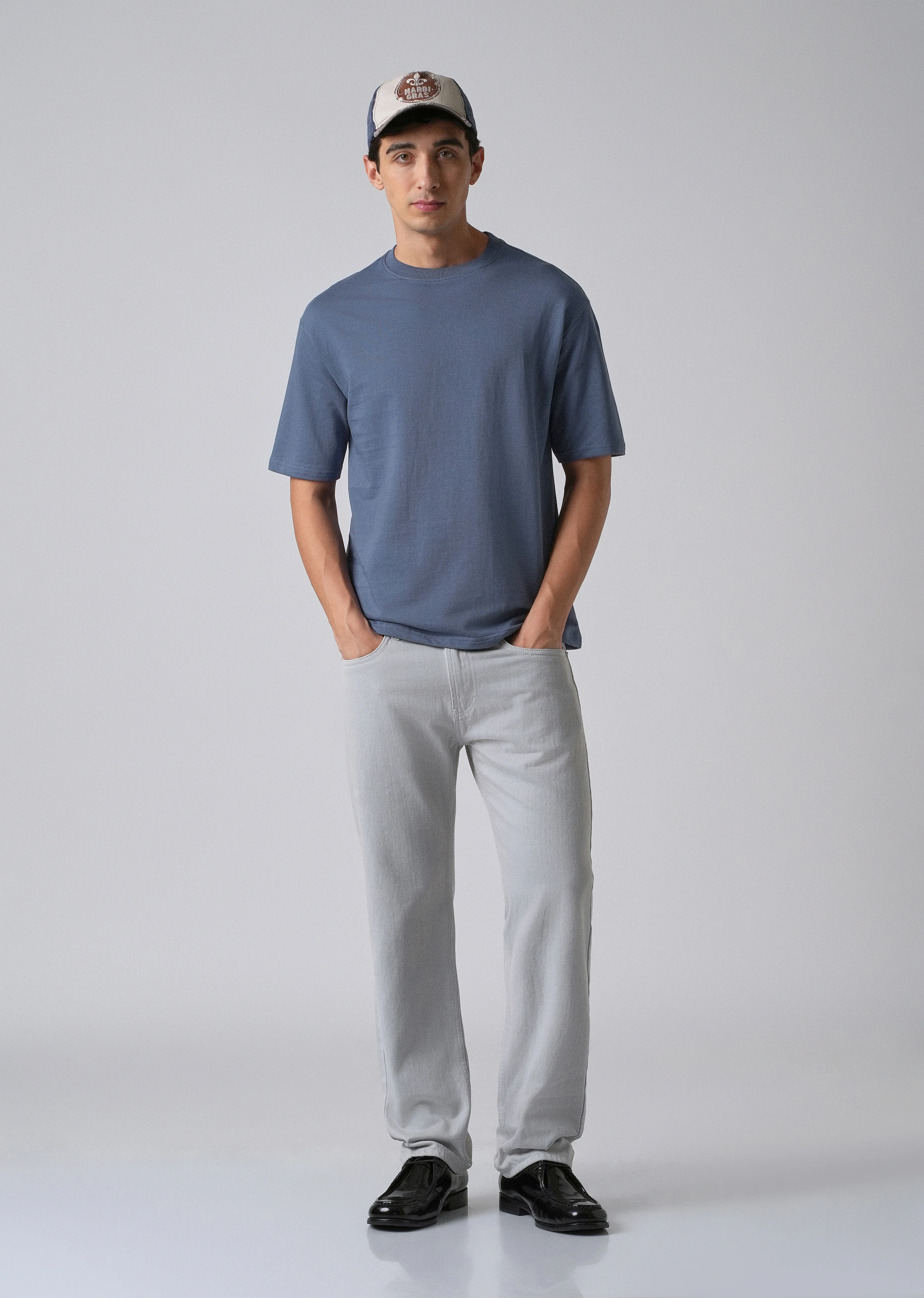 Blue Basic Relaxed Fit T-shirt - Image 6