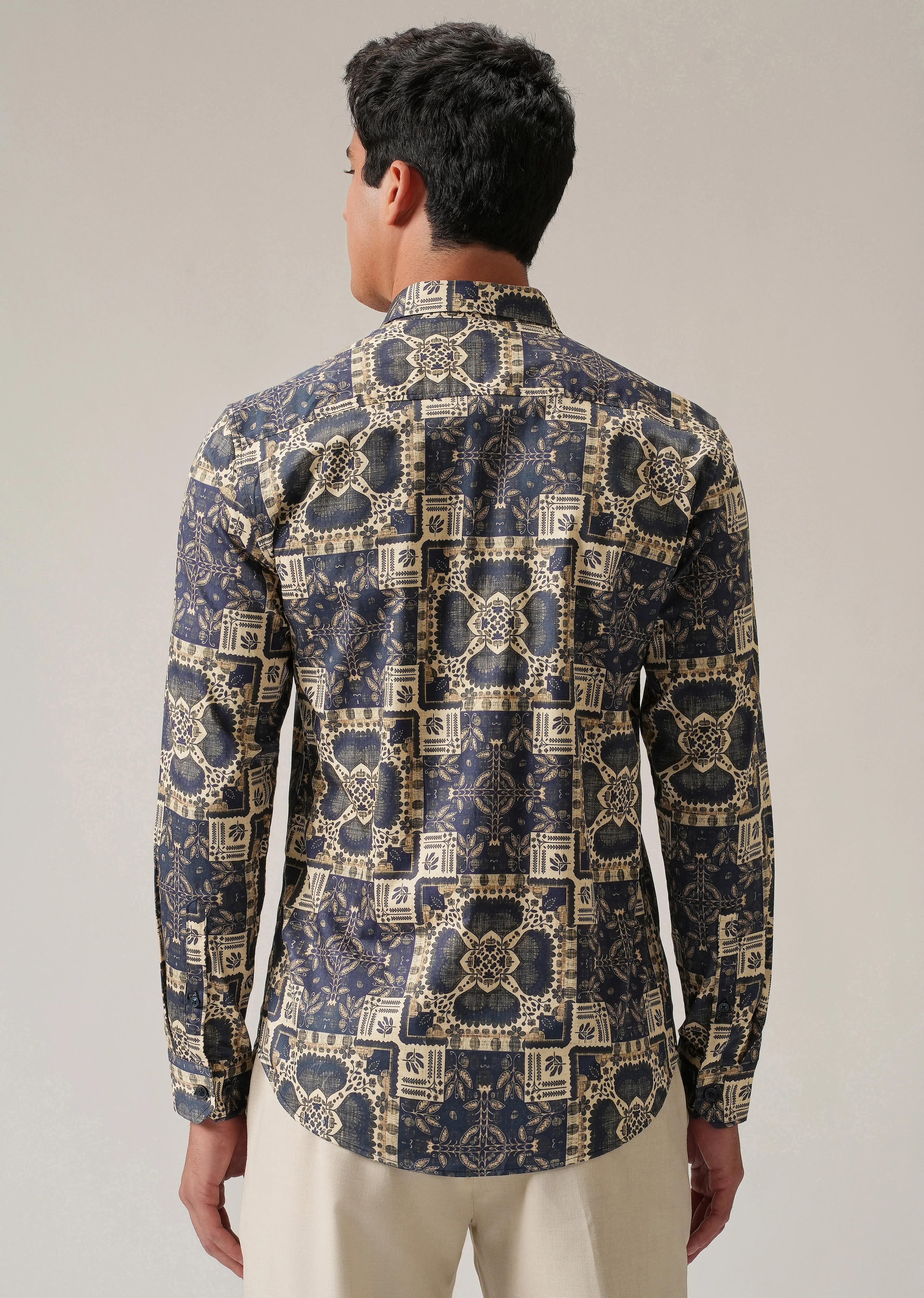 Blue Block Print Shirt - Image 2