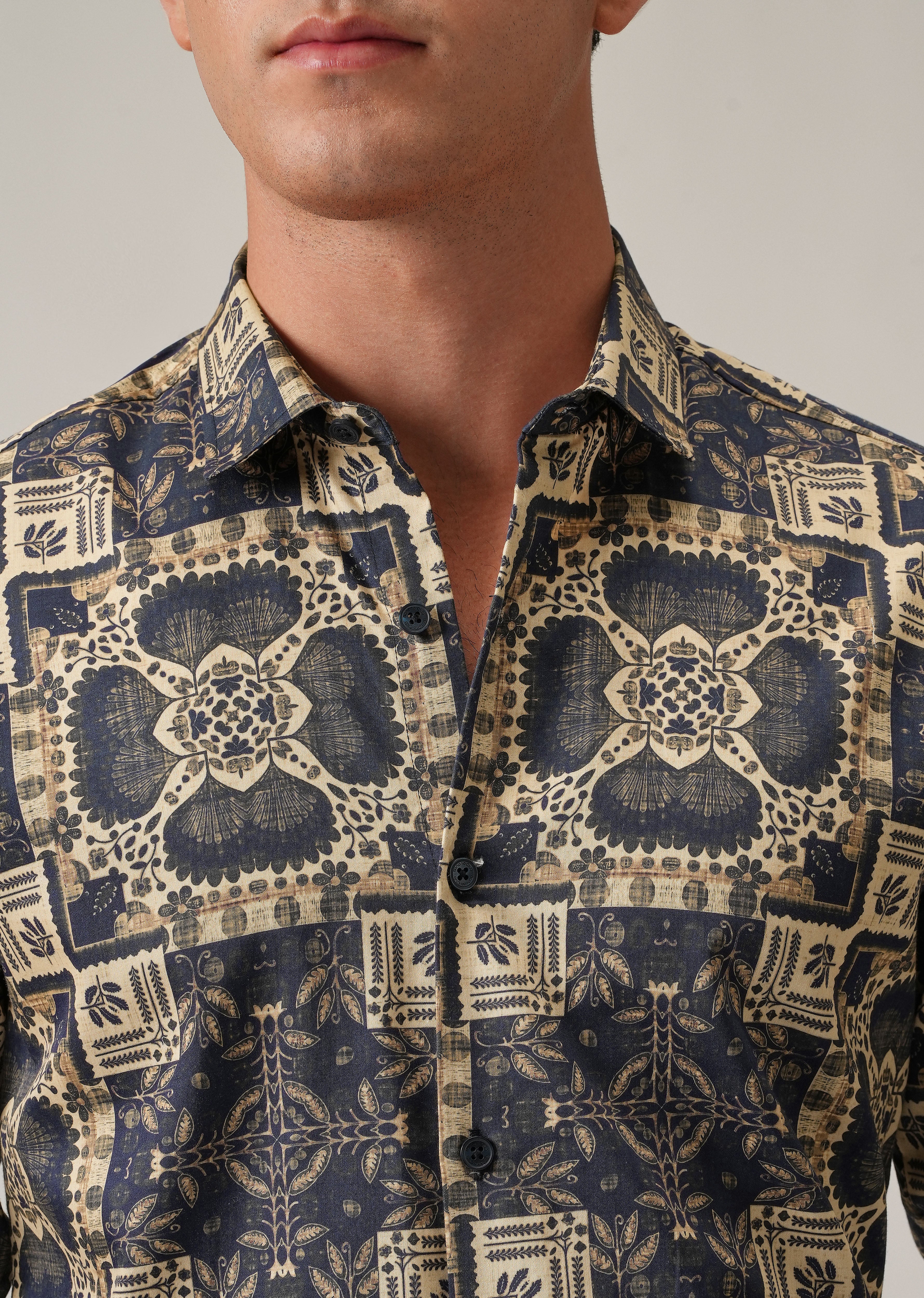 Blue Block Print Shirt - Image 5