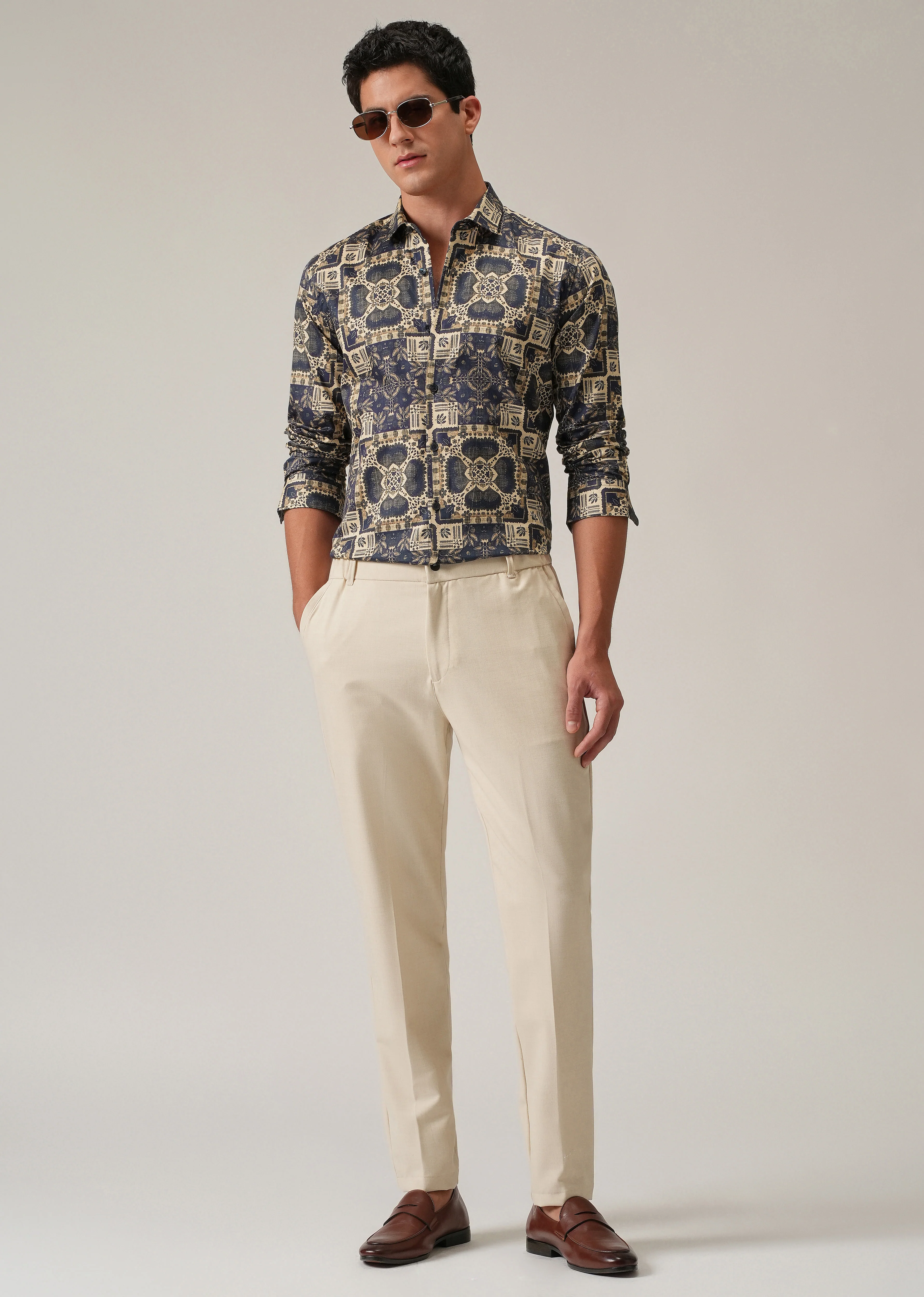Blue Block Print Shirt - Image 6