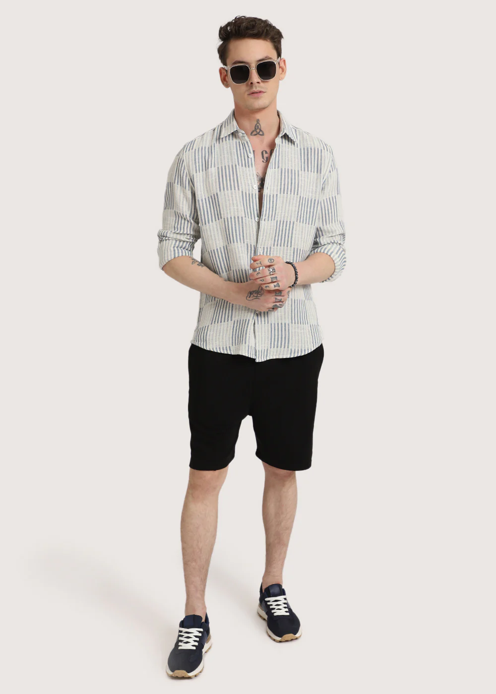 Blue Checker Textured Shirt - Image 8