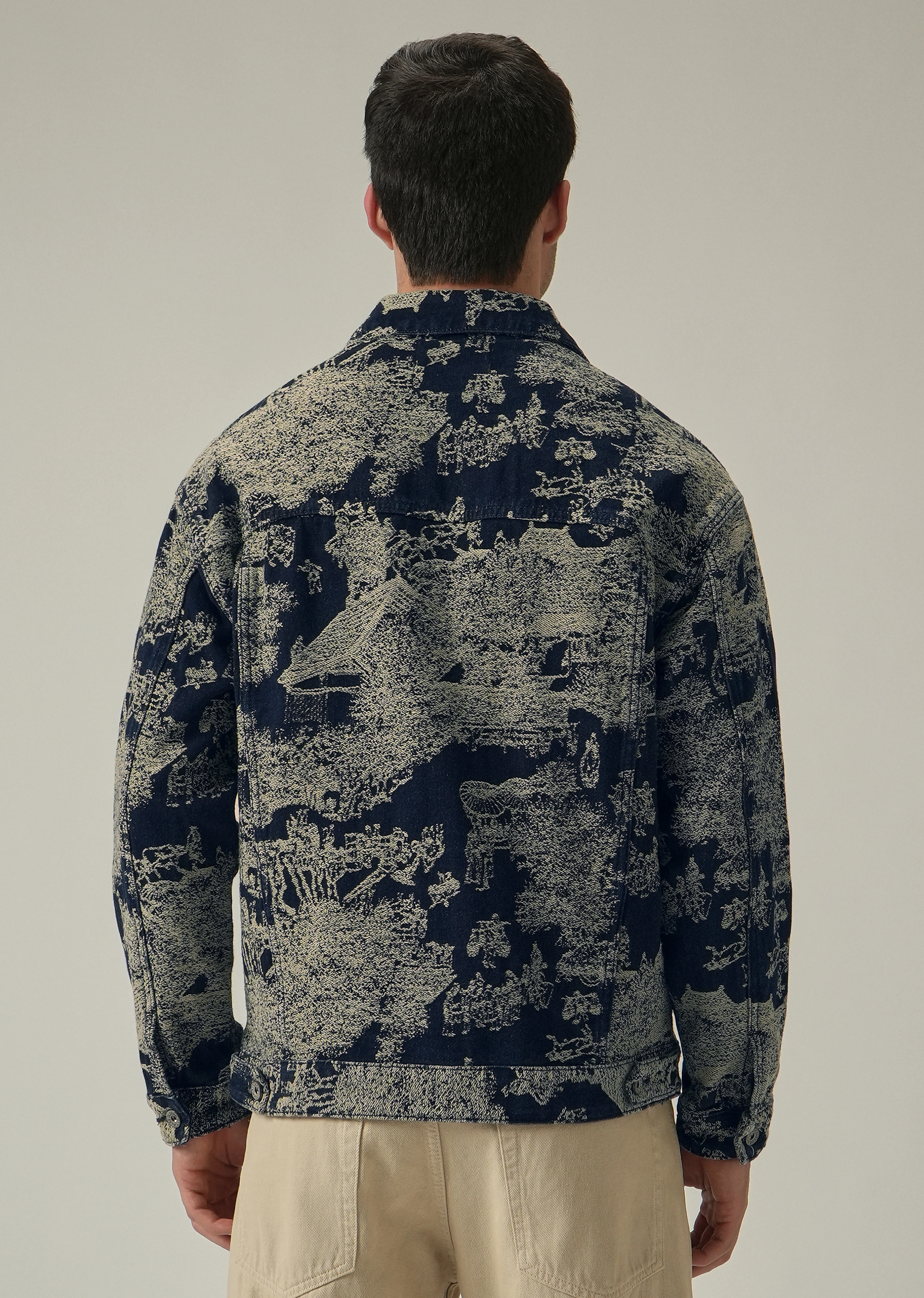 Blue Denim Jacquard Jacket - Image 2