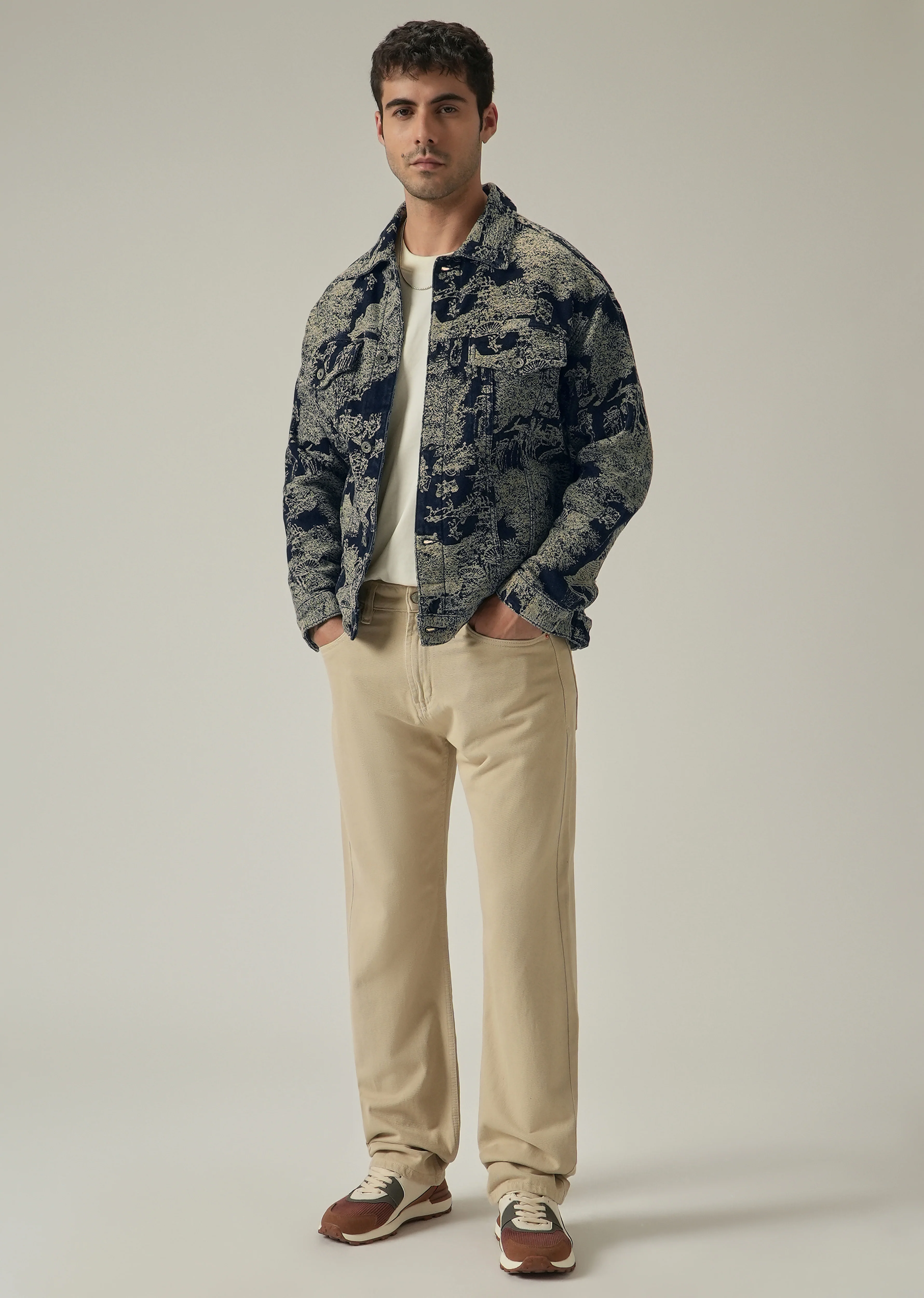 Blue Denim Jacquard Jacket - Image 6