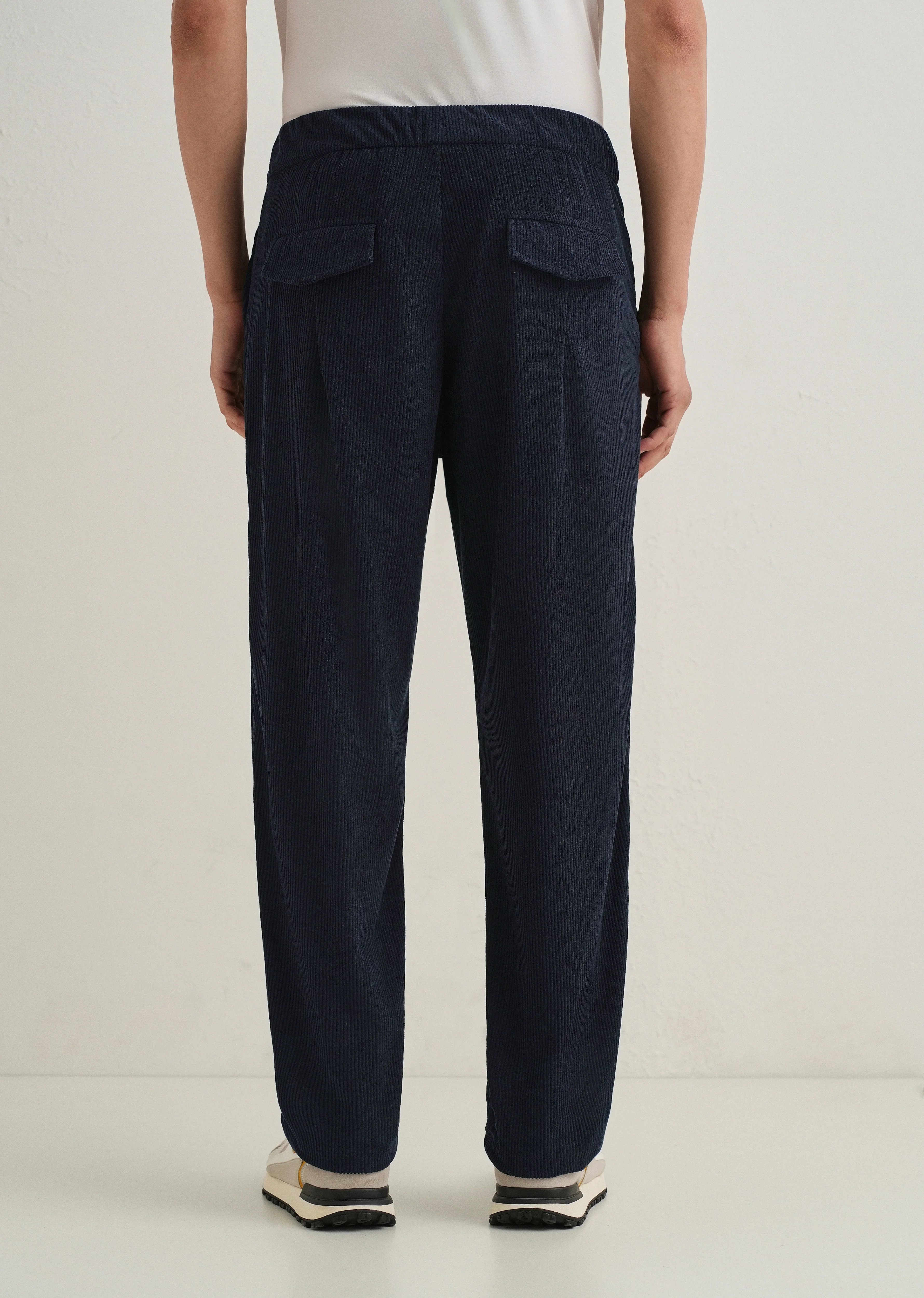 Blue Drawstring Corduroy Pant - Image 2