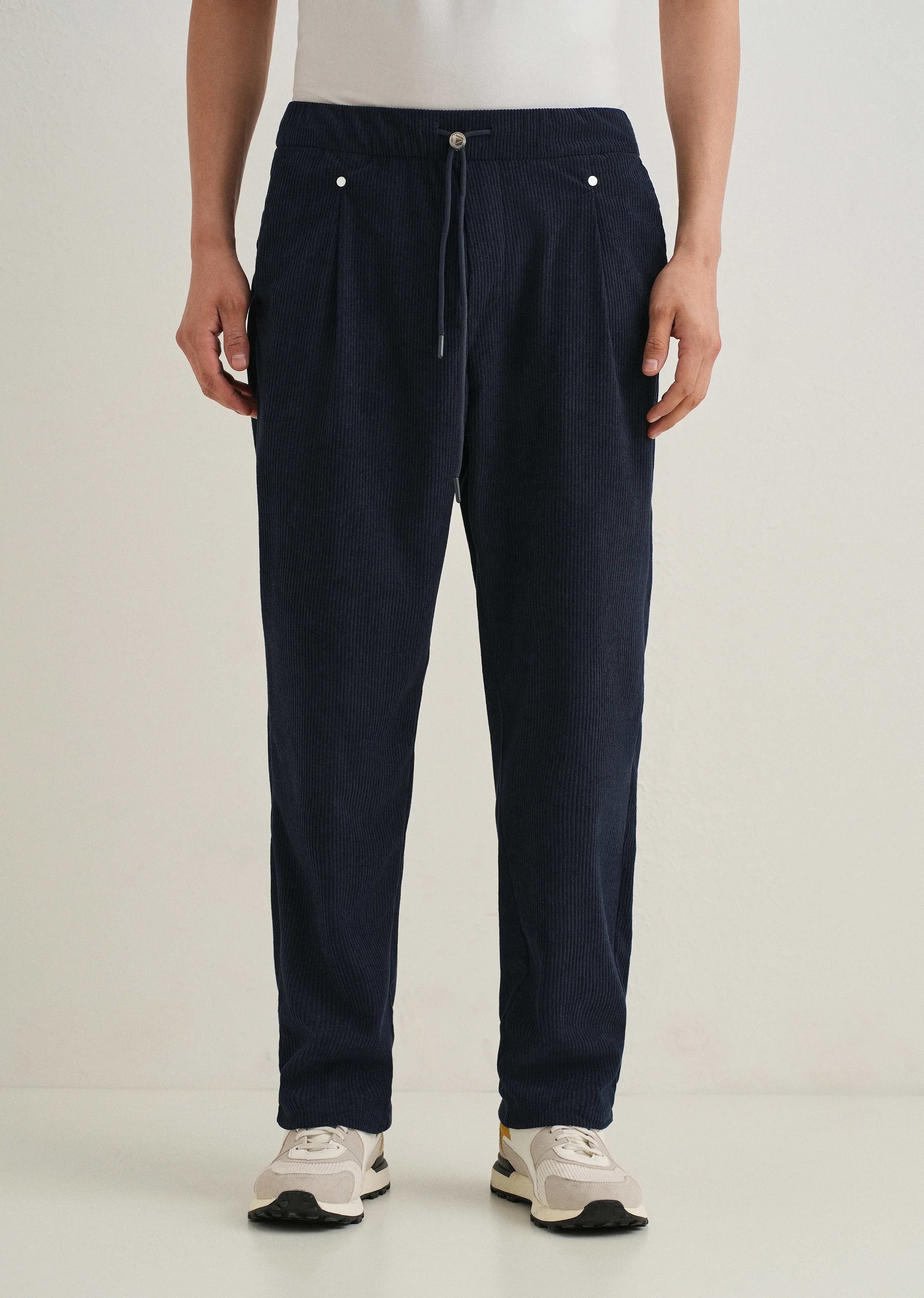 Blue Drawstring Corduroy Pant - Image 3