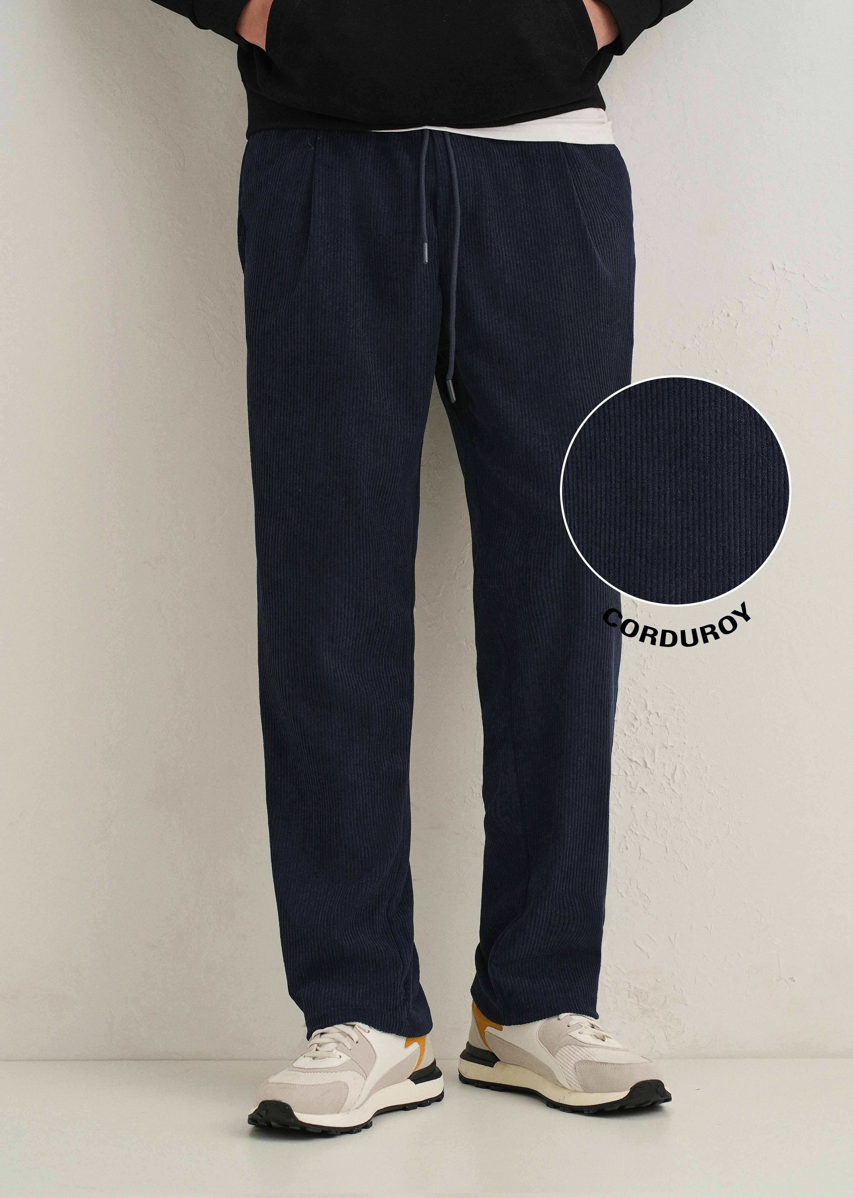 Blue Drawstring Corduroy Pant - Image 8