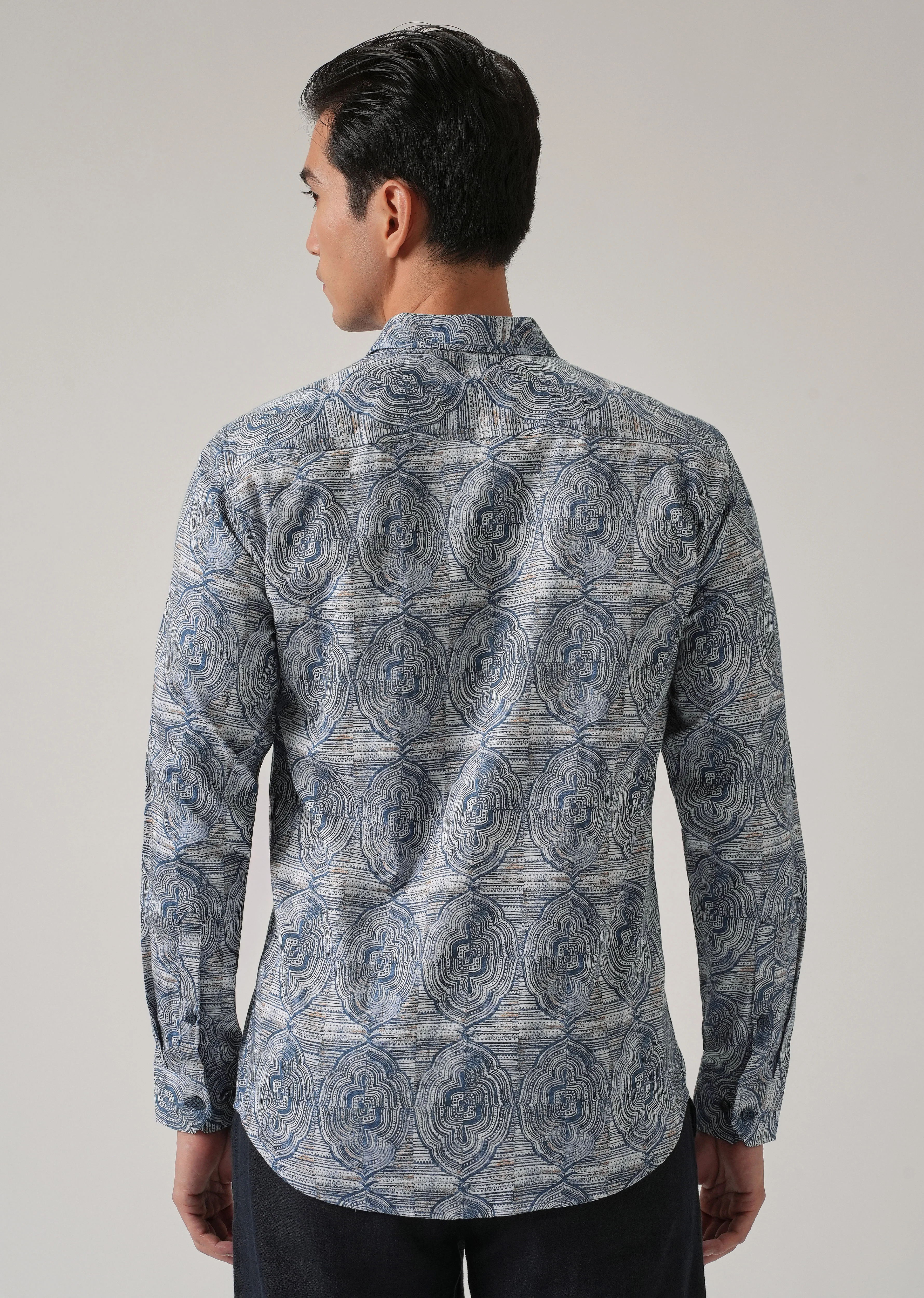 Blue Ethnic Print Shirt - Image 2