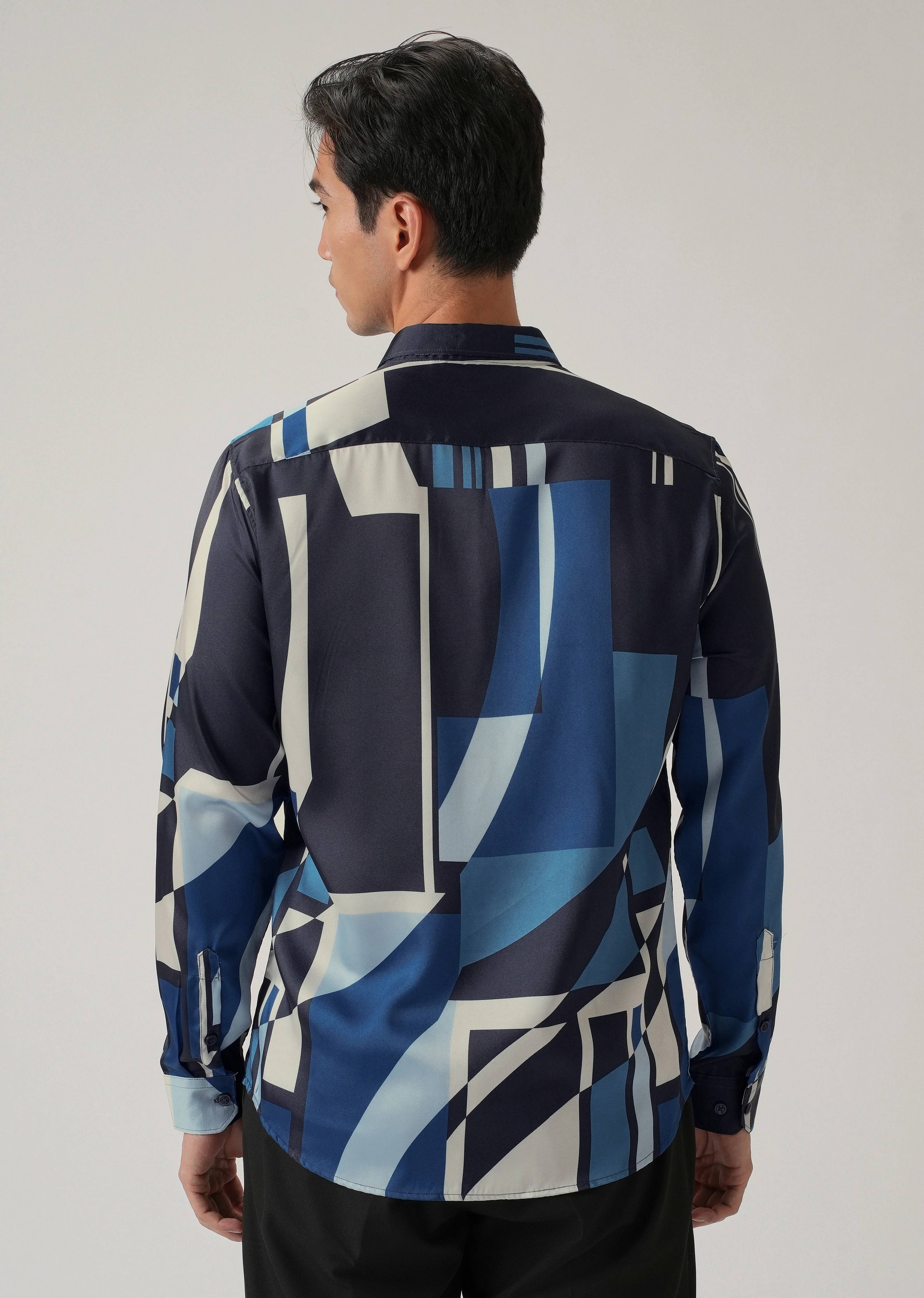 Blue Geo Print Shirt - Image 2