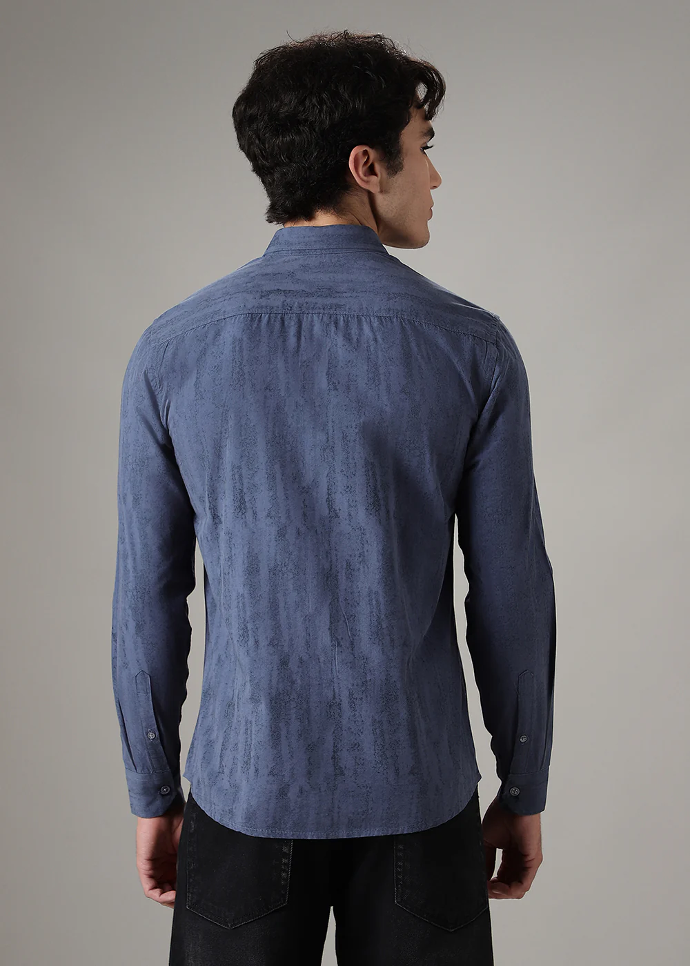Blue Gradient Printed Shirt - Image 4