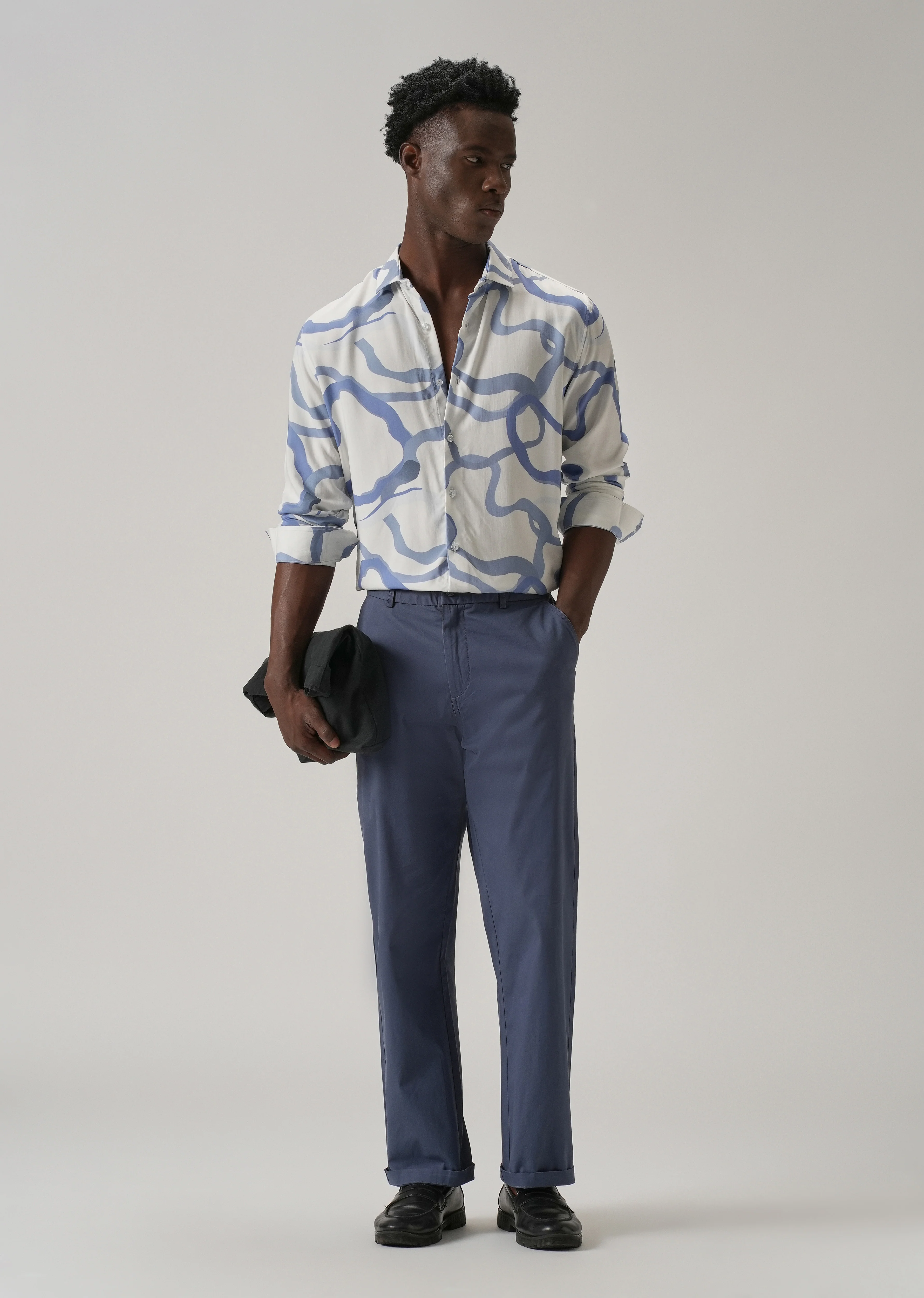Blue Graffiti Printed Shirt - Image 6